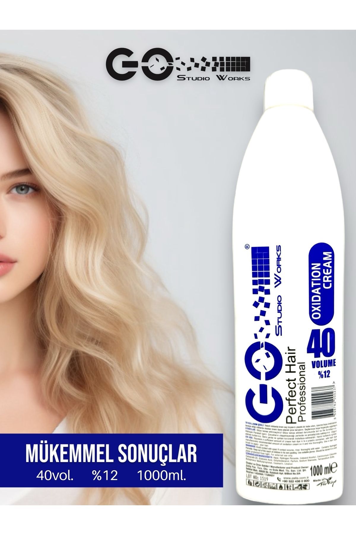 Go Studio Works Oksidan Krem 40 Volume Mükemmel Sonuçlar 1000 ml.