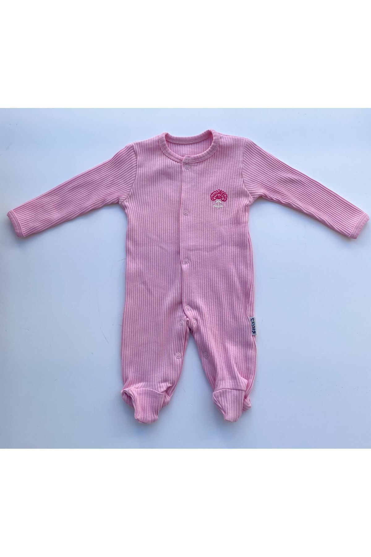 Necix's-Zeyone Kids Little Hearts Ribbed Girls Jumpsuit with Booties 2