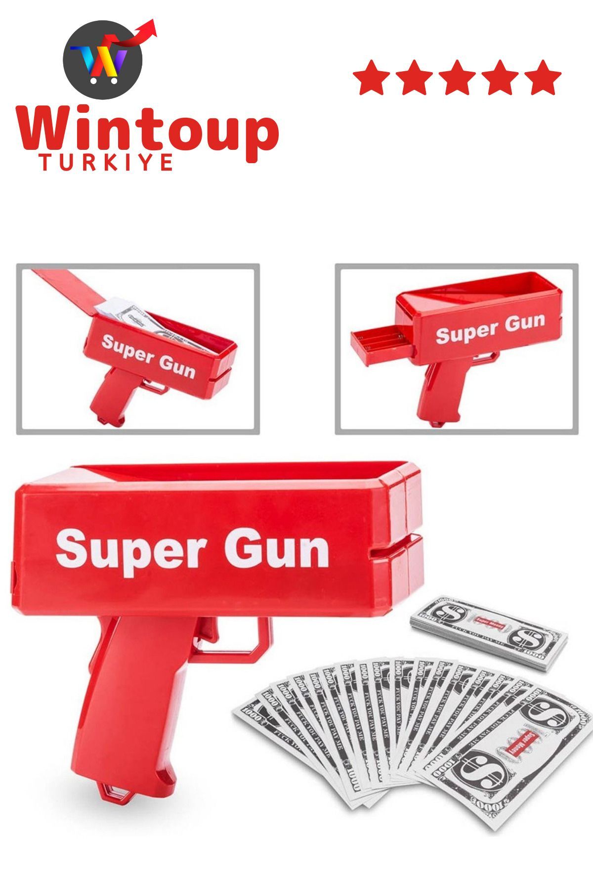 Wintoup Düğün Eğlence Parti Organizasyon Özel Gün Dolar Saçma Tabancası Para Saçma Makinası