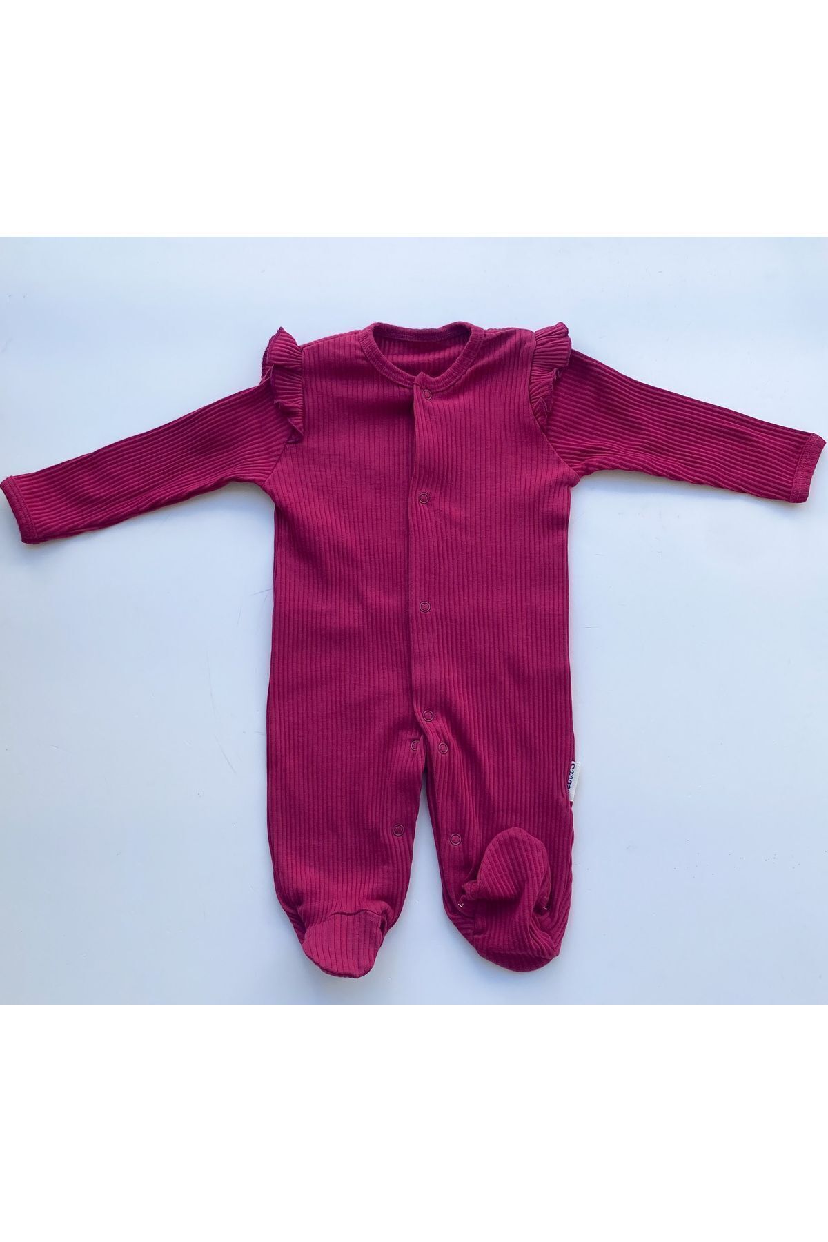 Necix's-Zeyone Kids Little Hearts Ribbed Girls Jumpsuit with Booties 3