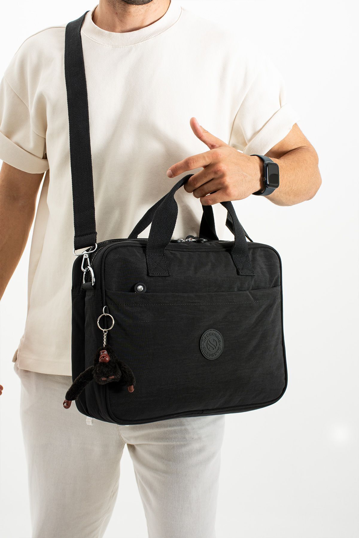  کیف دستی زنانه سانموریس مدل Clinker ضد آب با محفظه لپ‌تاپ