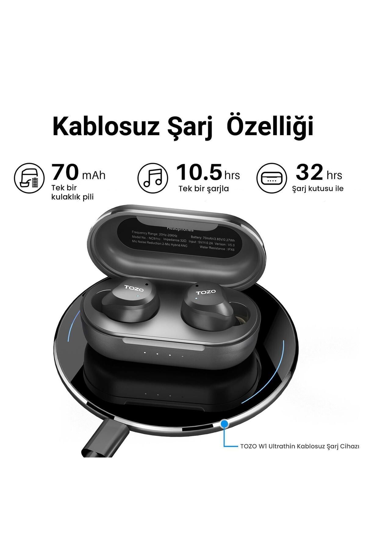 TOZO NC9 Pro Aktif Gurultu Engelleyici Ozellikli Bluetooth 5.3 Kablosuz TWS Kulakl k Fiyat Yorumlar Trendyol