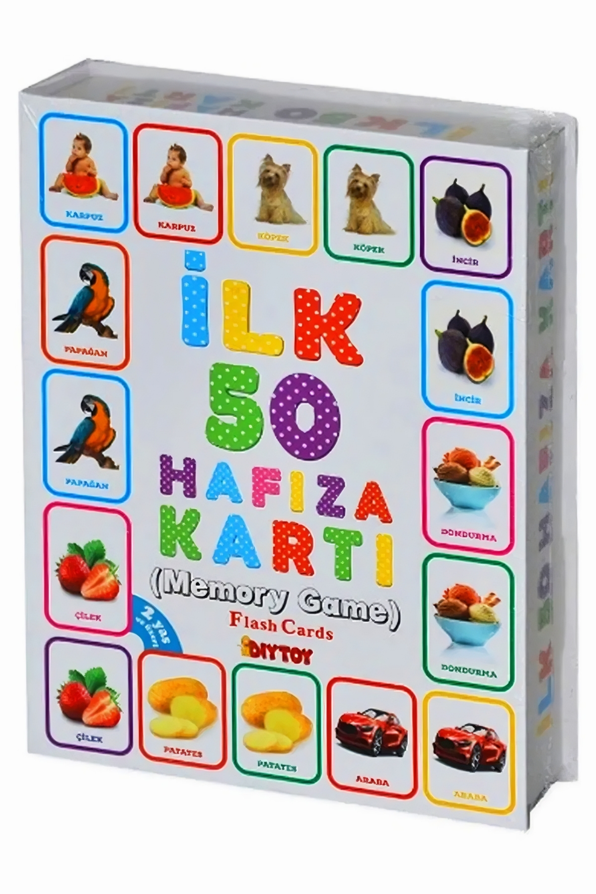Apexma İlk 50 Eğitici Hafıza Kartları - Çocuklar İçin Resimli İlk Aktivite Zeka Kart Oyun Seti