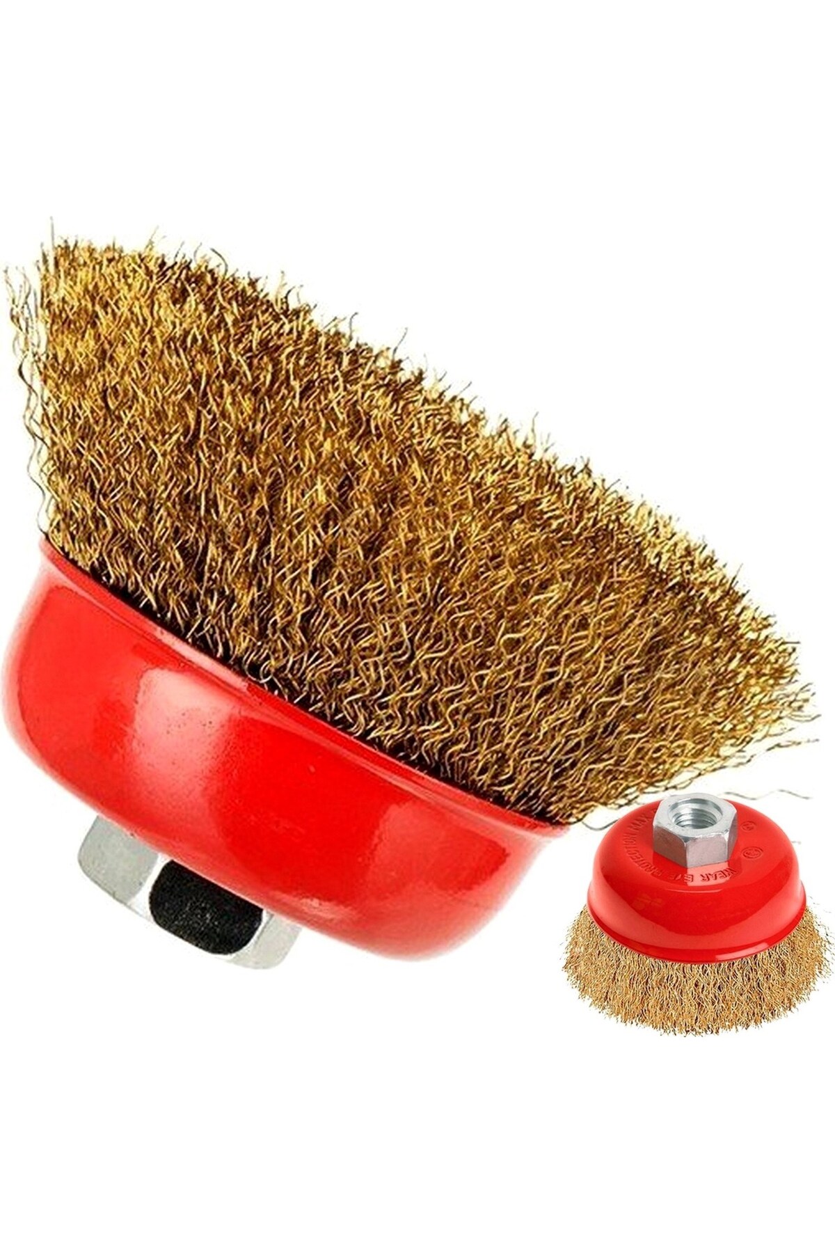 BarkoFix Taşlama Için Saçaklı Çanak Fırça 75 mm Kaynak Tortusu, Pas ve Çapak Alma Sarı Tel