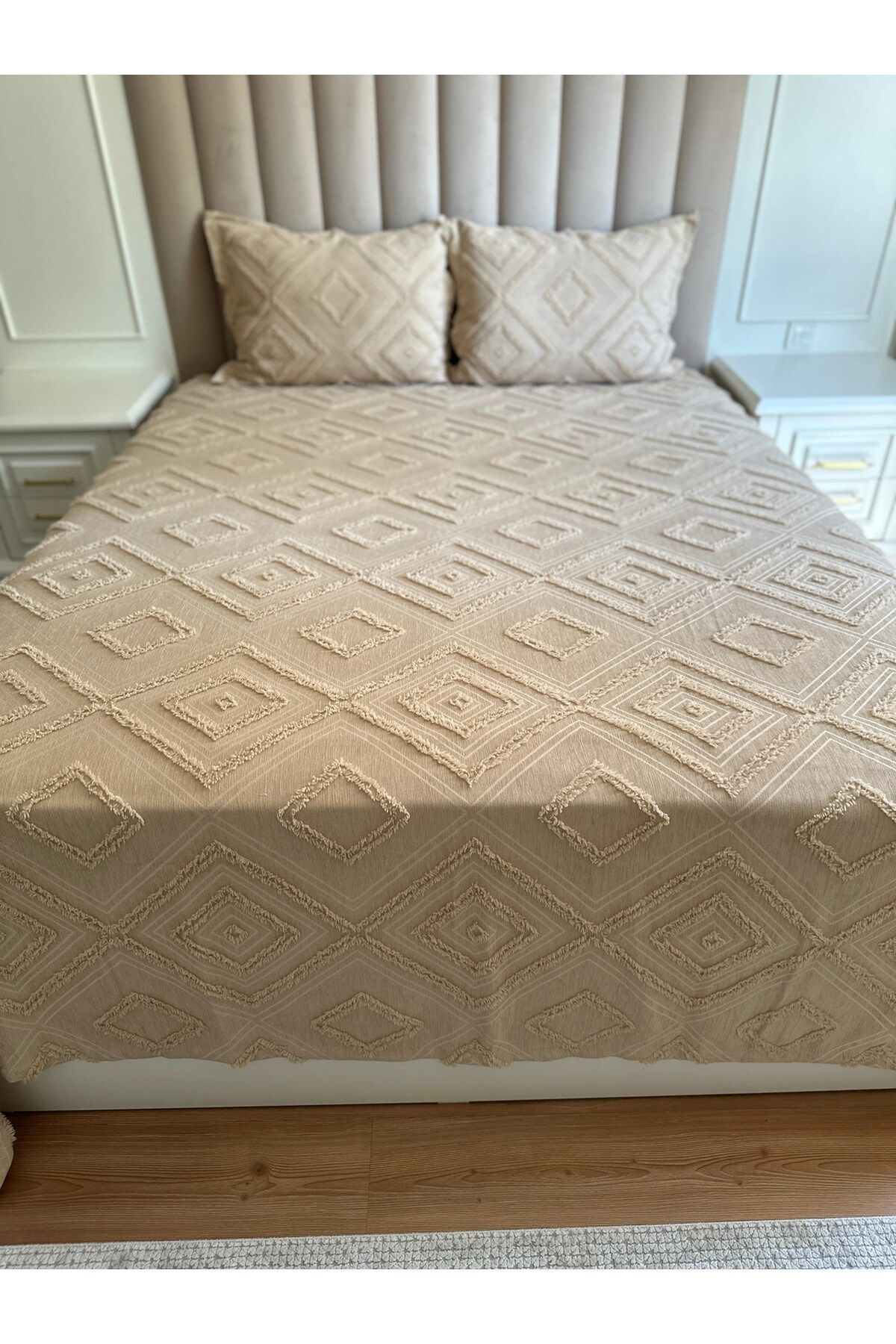 Tly Home Textiles-TLY İkeaa Model - Mink Colored Double Bedspread 1