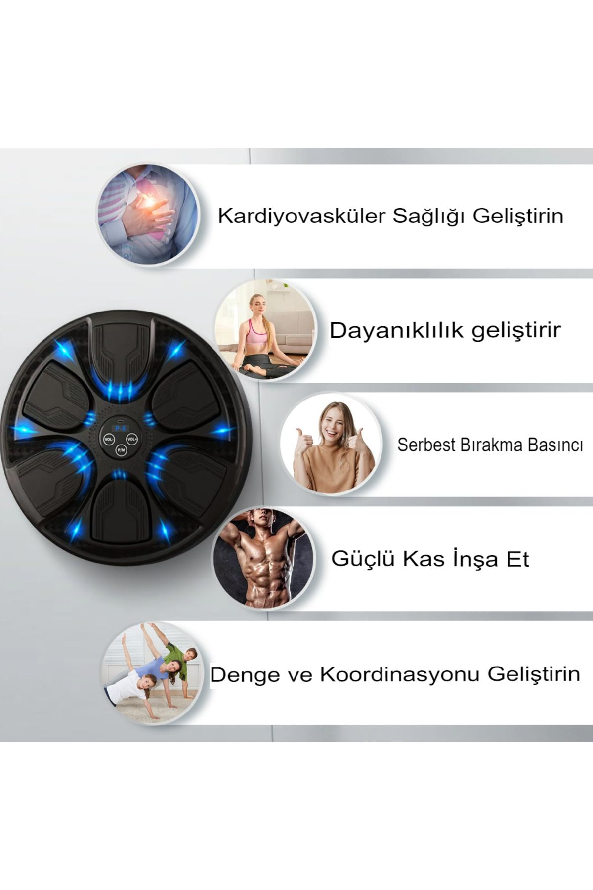 Boks Spor Ekipmanı Akıllı Boks Standı Müzikli Boks Makinesi Eldivenli Yetişkin Çocuk Egzersiz