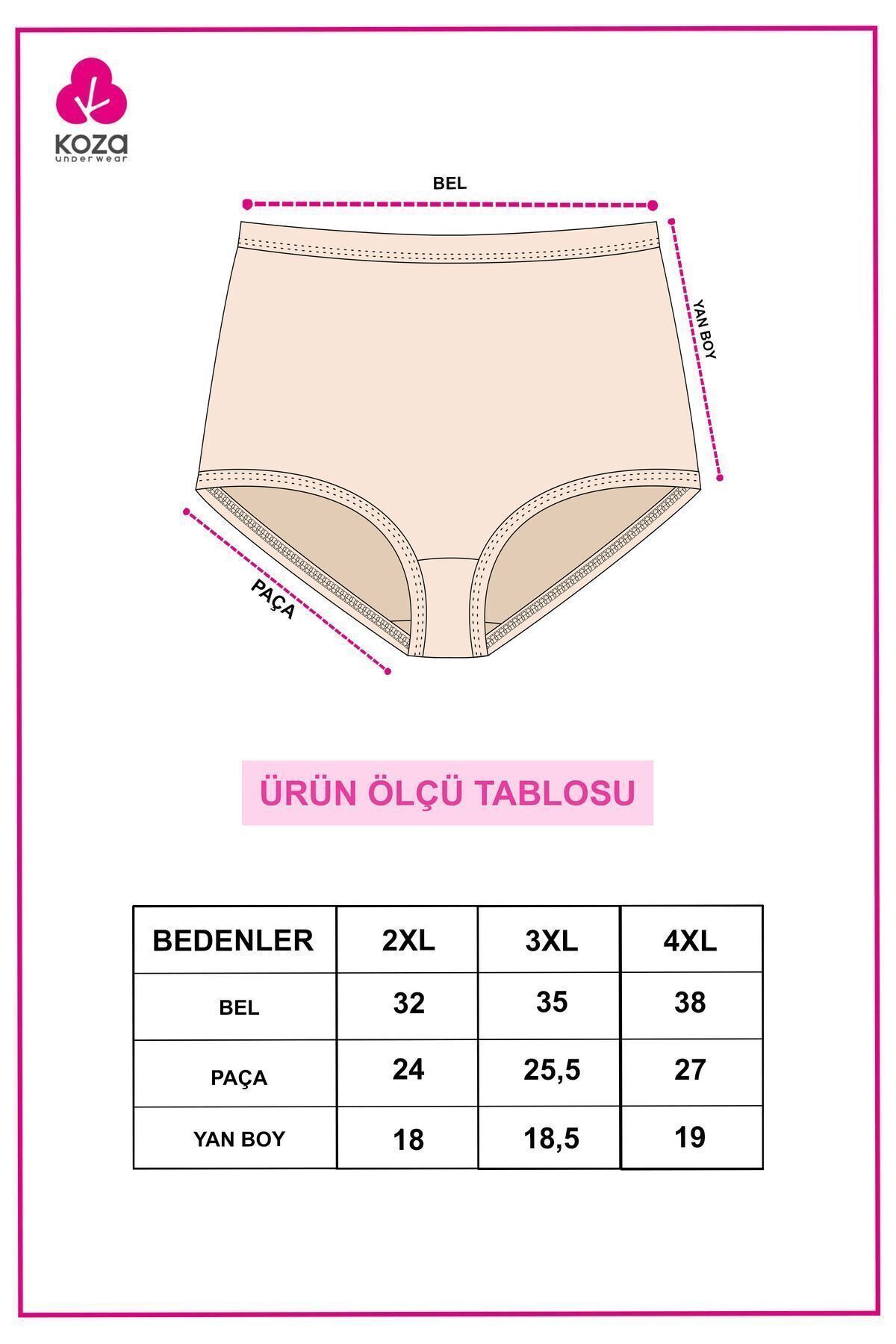 koza iç giyim-Γυναικείο σώβρακο 5 τεμαχίων Lycra Curve Plus Size Oversize Extra ψηλόμεσο 3