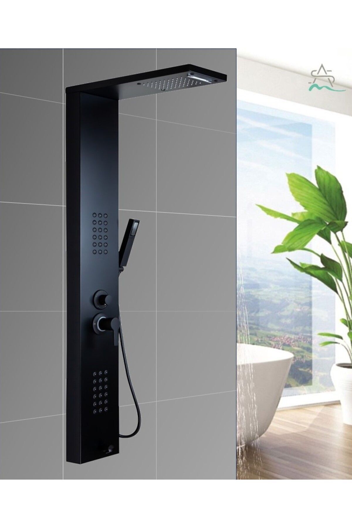 SAM BANYO Sam Niagara Black Style Duş Paneli, Masajlı Duş Seti