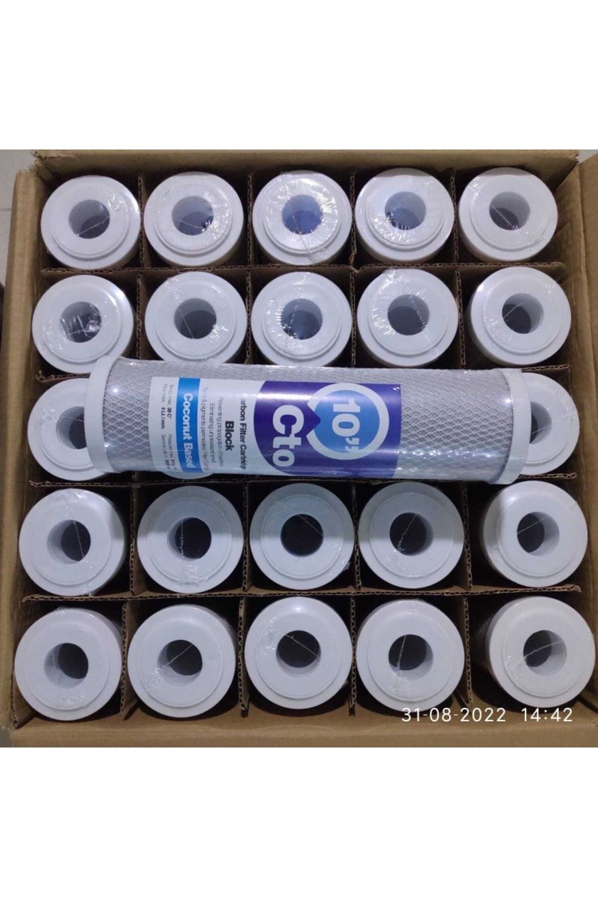 Aquabox Su Arıtma Açık Kasa Cto Block Karbon Filtre (25 Adet) Coconat Based-kokonat Bazlı