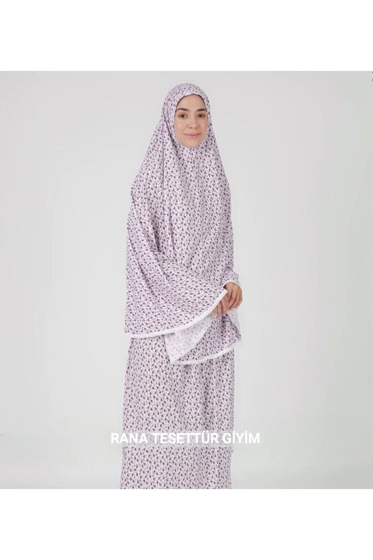 Şahane Namaz Kıyafetleri 2 Parça Çiçekli Ikili Takım Kolsuz Pamuk