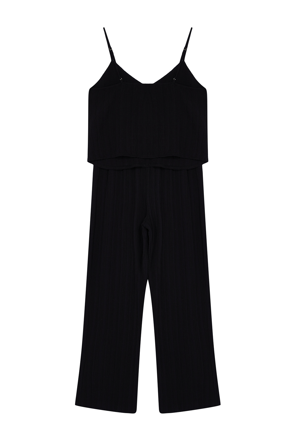 Trendyolmilla  Siyah Bağlama Detaylı İp Askılı Dokuma Pijama Takımı THMSS24PT00402 - Görsel 7