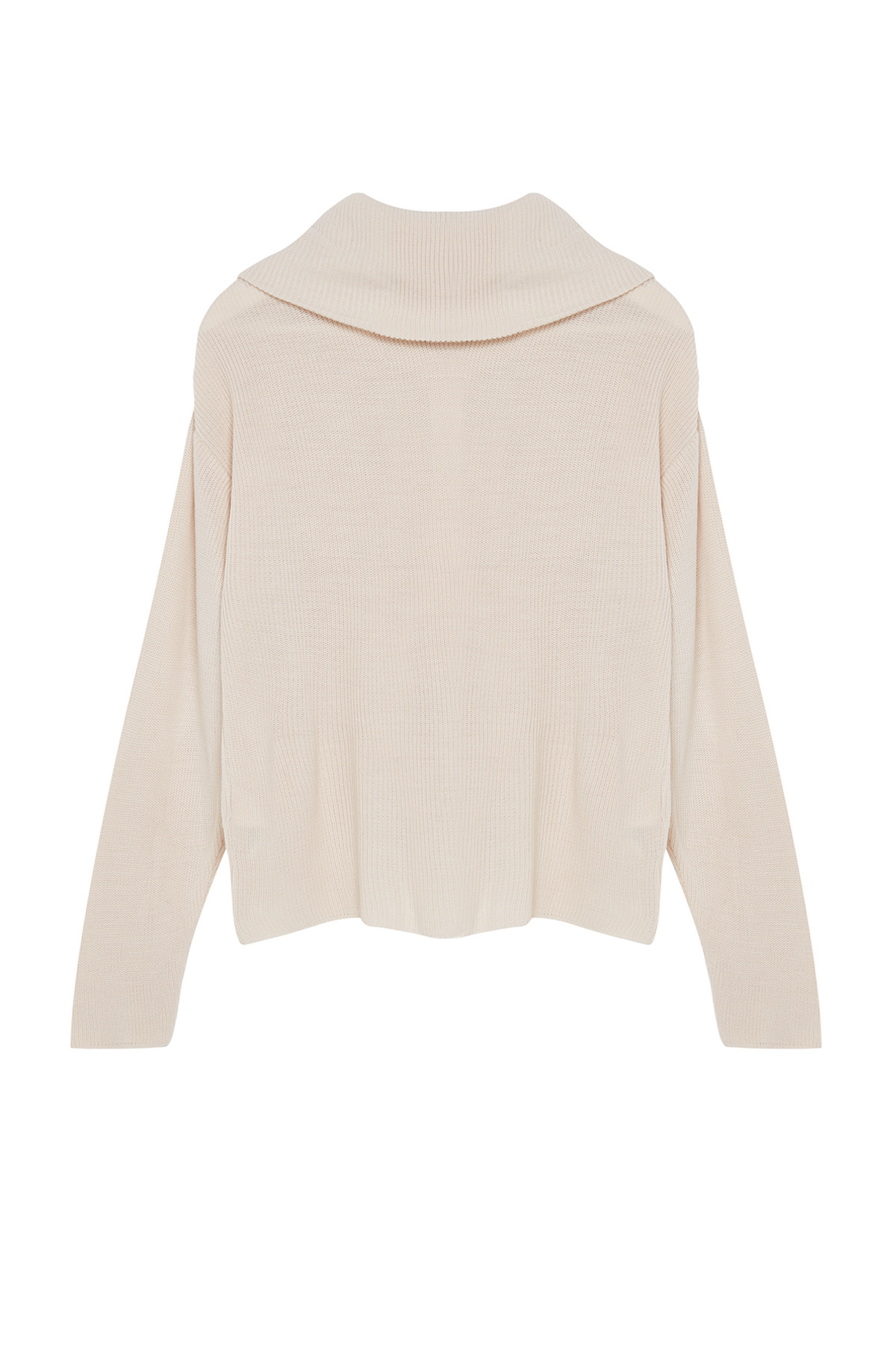 Trendyolmilla  Taş Geniş Kalıp Fermuar Detaylı Triko Hırka TWOAW23HI00189 - Görsel 7