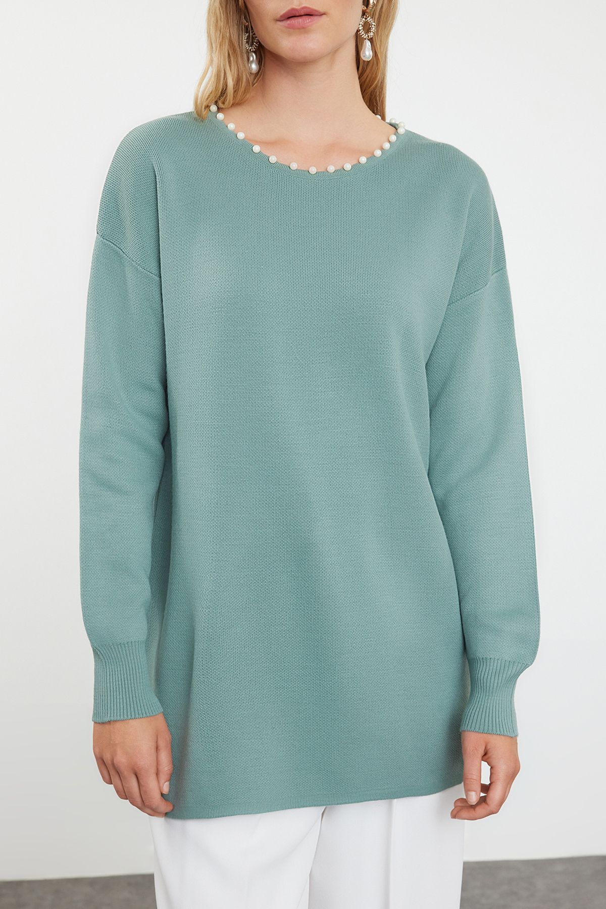 Trendyol Modest-Strickpullover in Perlmint - TCTAW25AK00014 3