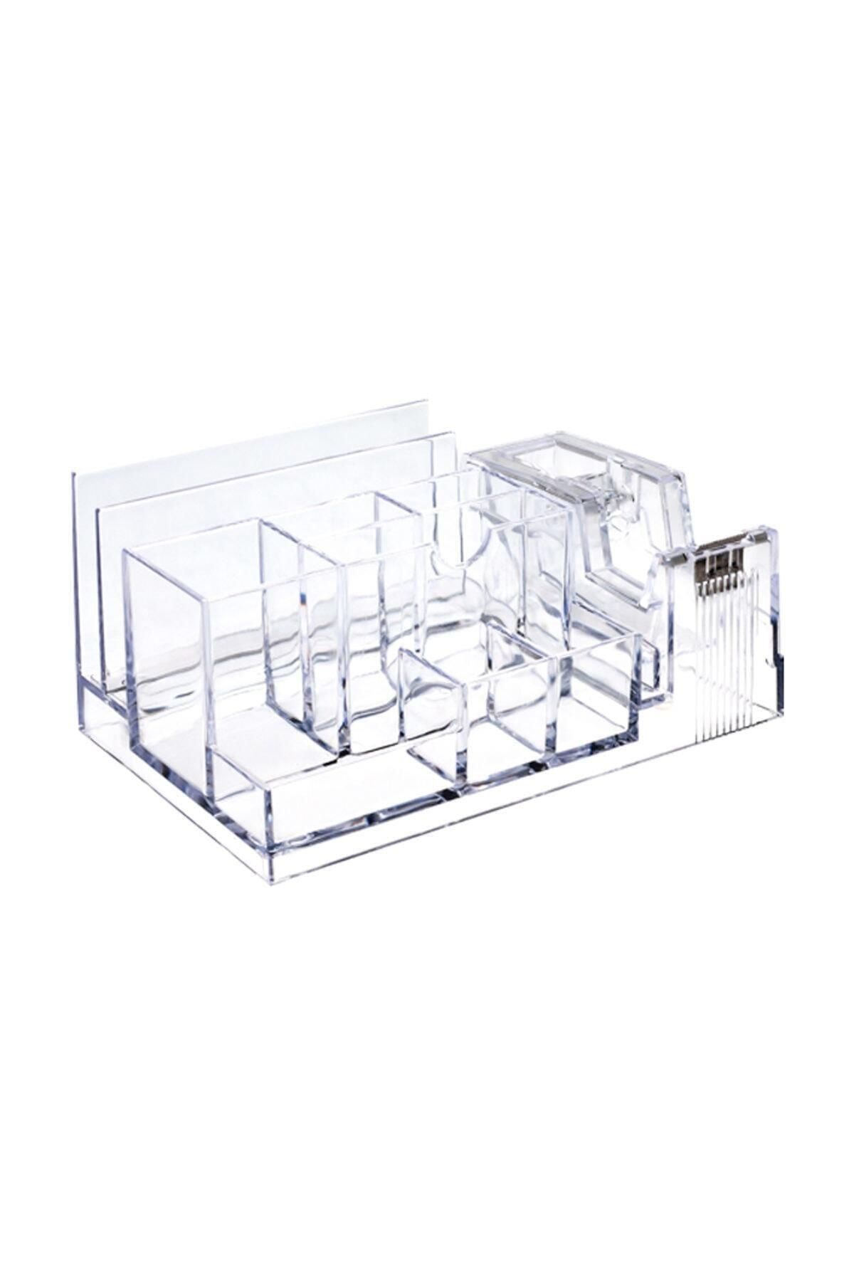 Ops Set De Birou Din Plastic Transparent - Suport Stilou Cu Bandă, Mașină, Klm 301 - One Size