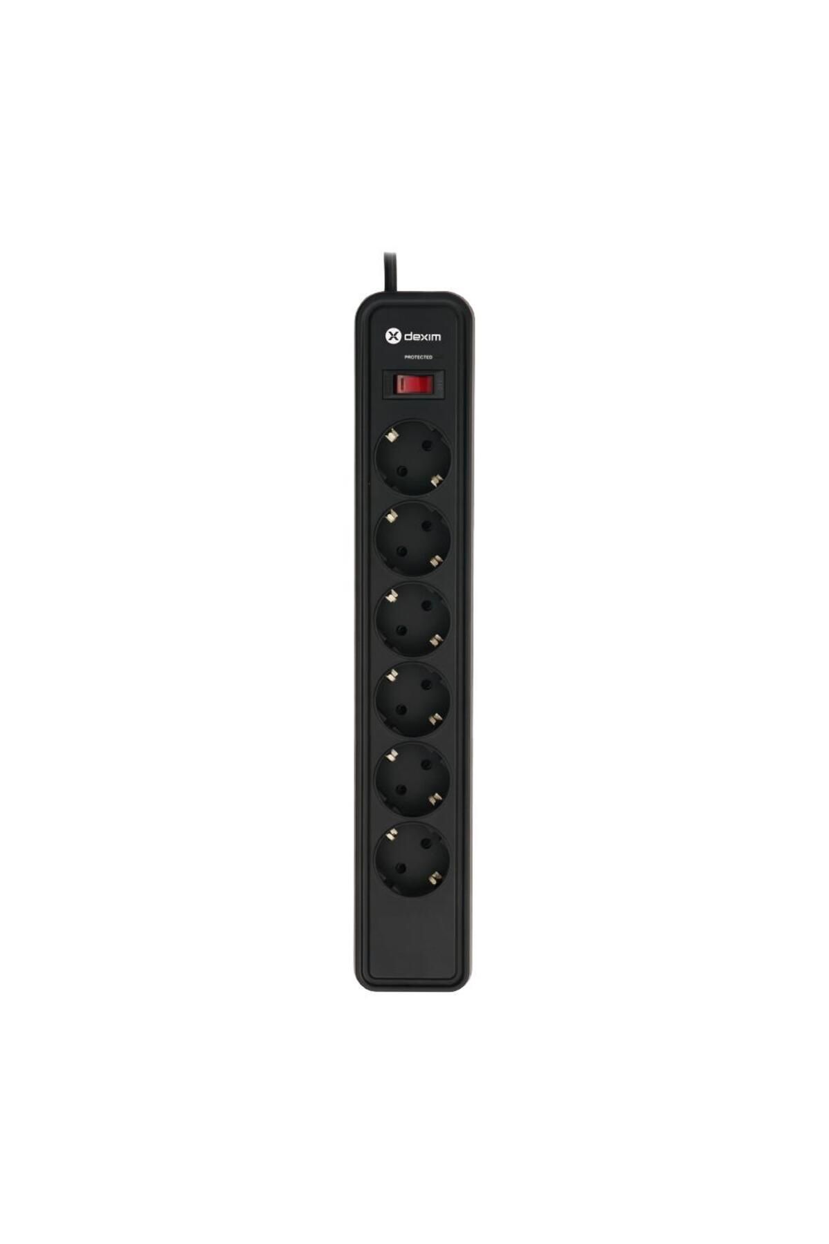 OEM-Dexim 6 Port Current Protective Socket with Current Protection Multiple Socket 6-Piece Extender 1