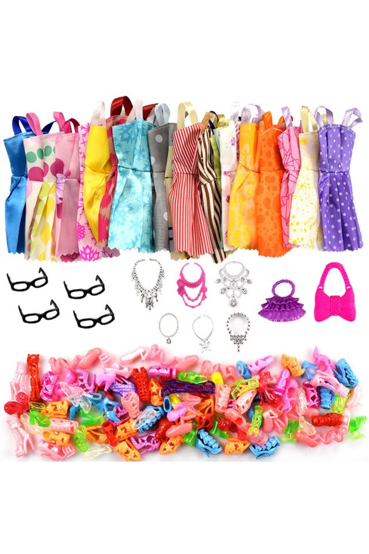 Jewval Barbie Aksesuar Seti Barbi Kıyafet Çanta Ayakkabı Aksesuar