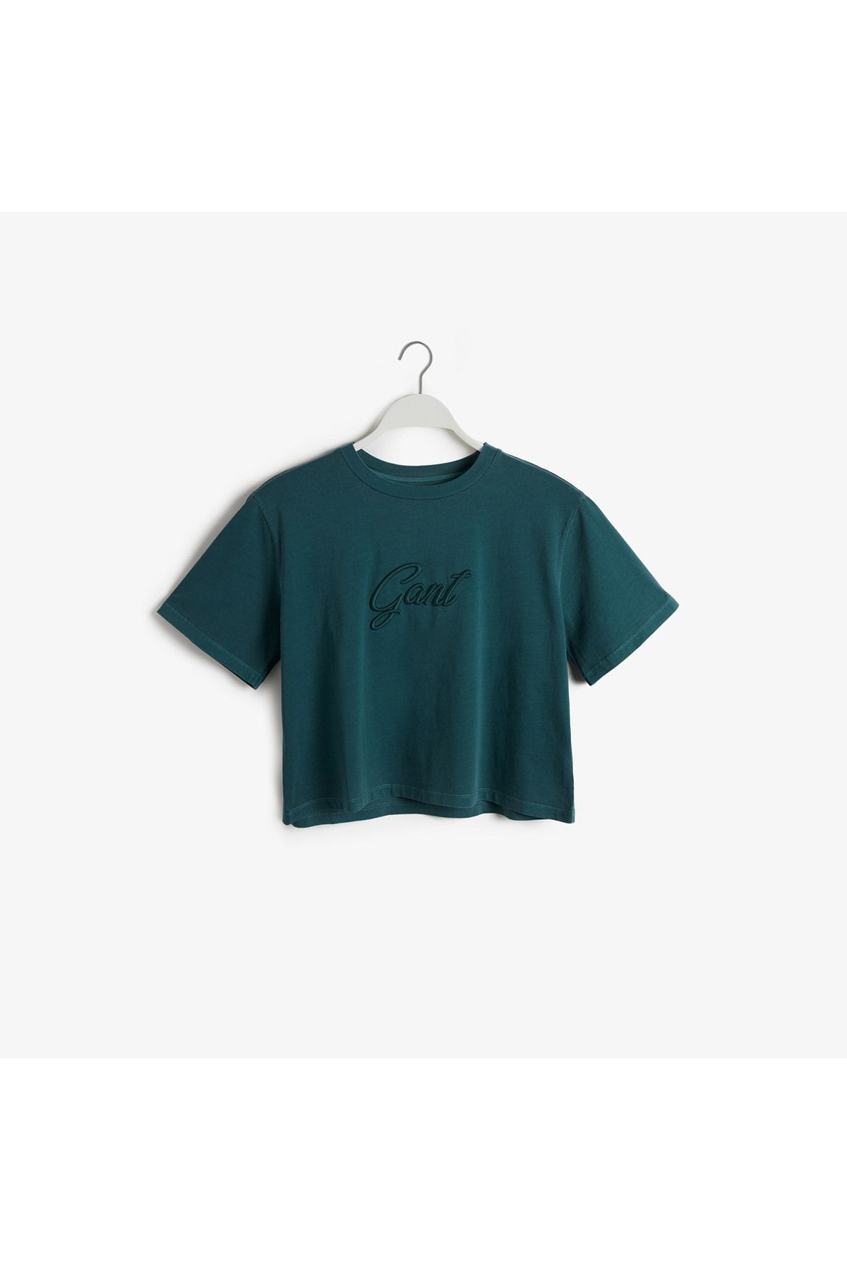 Gant Kadın Yeşil Regular Fit Bisiklet Yaka Logolu T-shirt