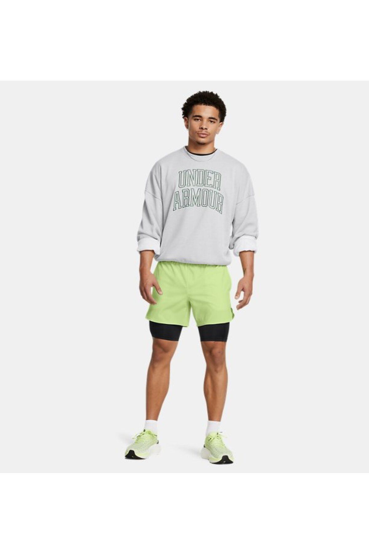 سویشرت ورزشی سفید مردانه نماد UA در وزن سنگین تری دوچرخه YAKA پیراهن 011 Under Armour