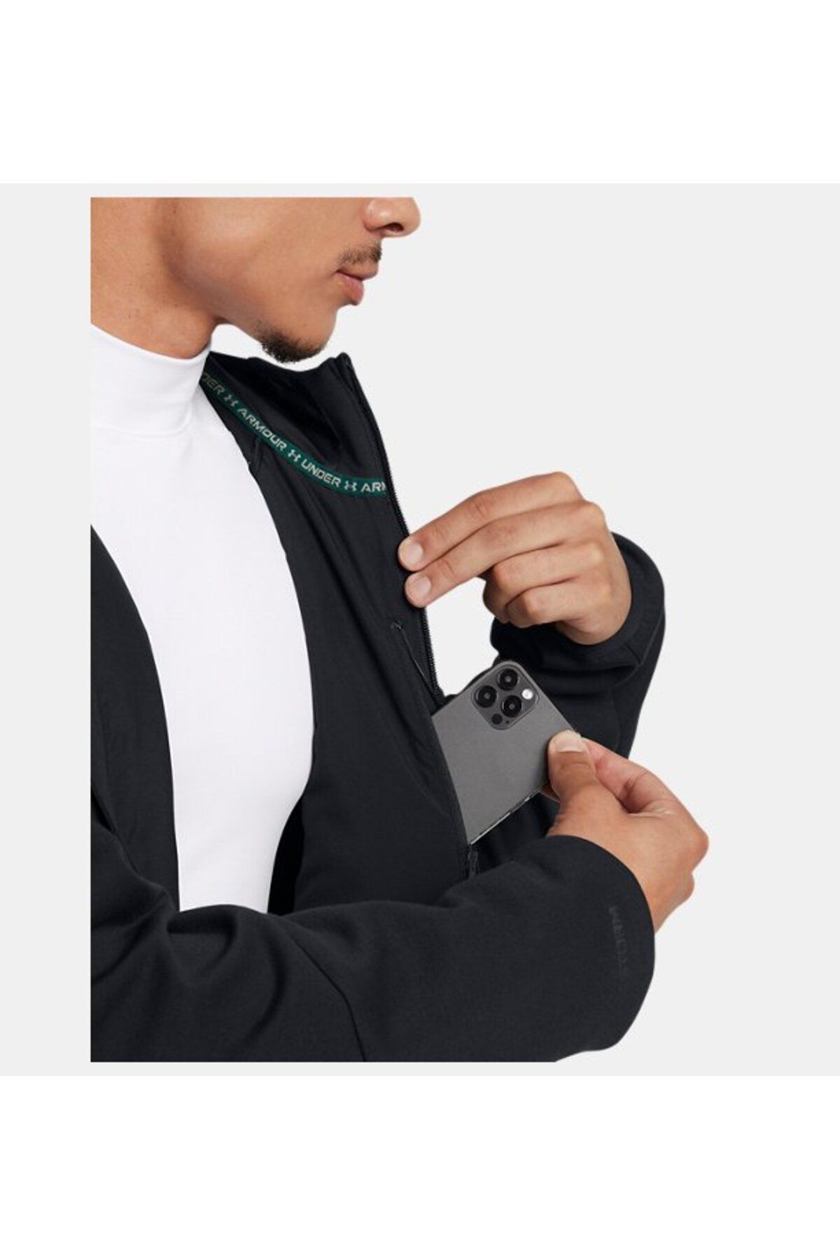 کاپشن ورزشی مشکی مردانه MONT 001 UA اورجینال Under Armour