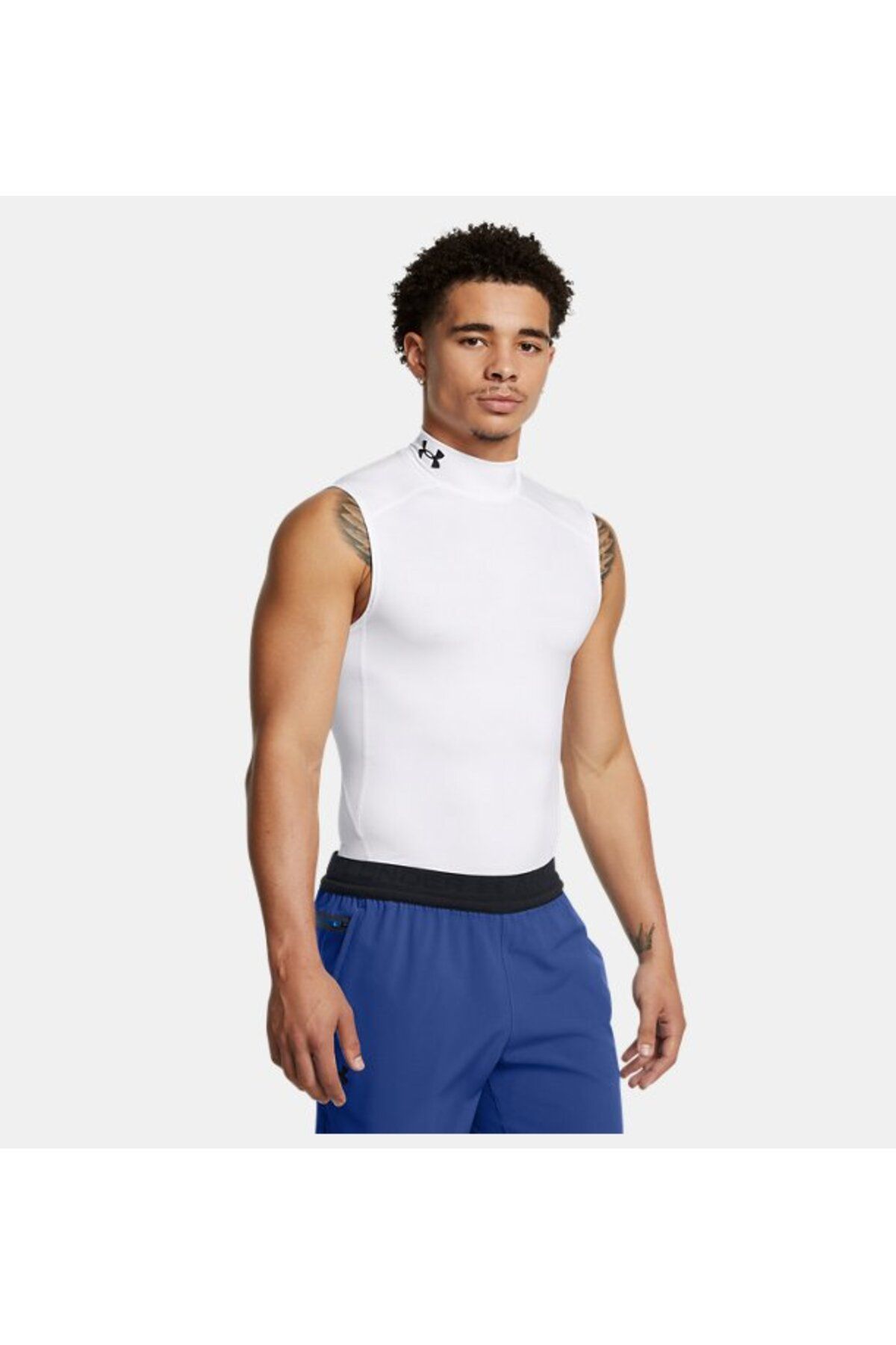 رکابی ورزشی سفید مردانه Ua Hg Armor Comp ورزشکار مسخره 1361521 100 Under Armour