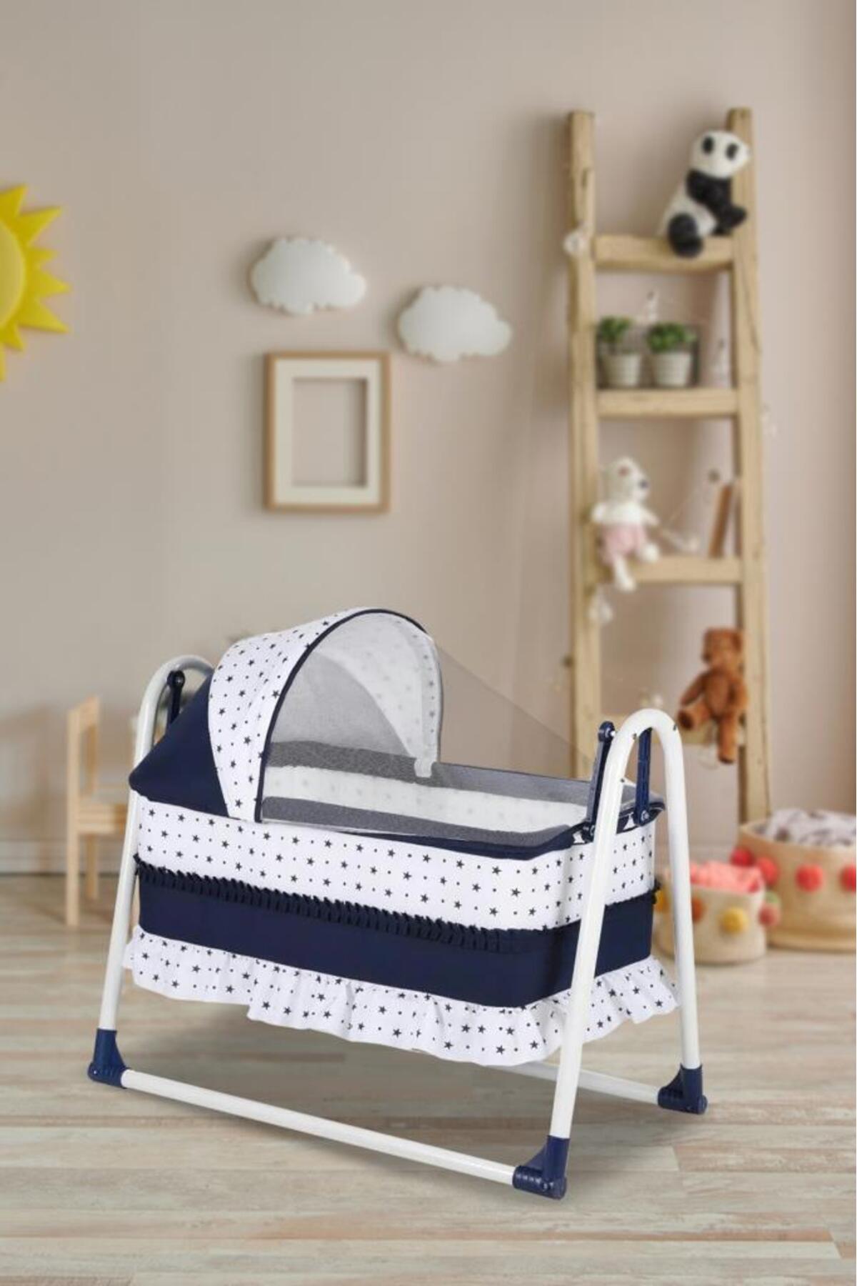 Tommybaby Yuvam Lüx Sepet Beşik Portatif Bebek Beşiği Sallanır Beşik