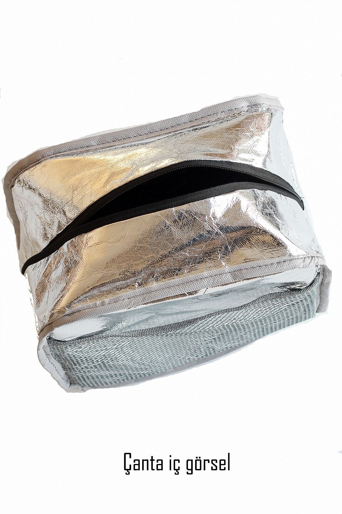 Sunshine Su Yeşili Tavşan Desenli Termal Isı Izolasyonlu Ek Gıda Yemek Taşıma Beslenme Omuz Çantası fotoğrafı 2 (önizleme)