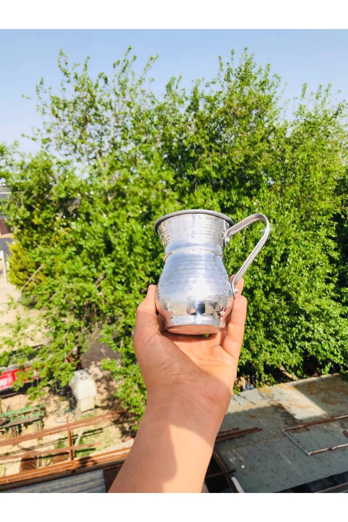 Bakır Görünümlü Alüminyum Kulplu Bardak Su&Ayran Bardağı Kulplu Bardak Kupa Bardak 2 Adet - 5