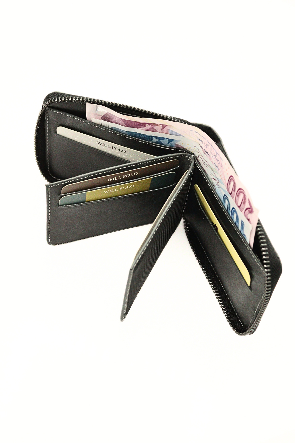 کیف پول مردانه مشکی willpolo | WP783K اورجینال - تصویر 5