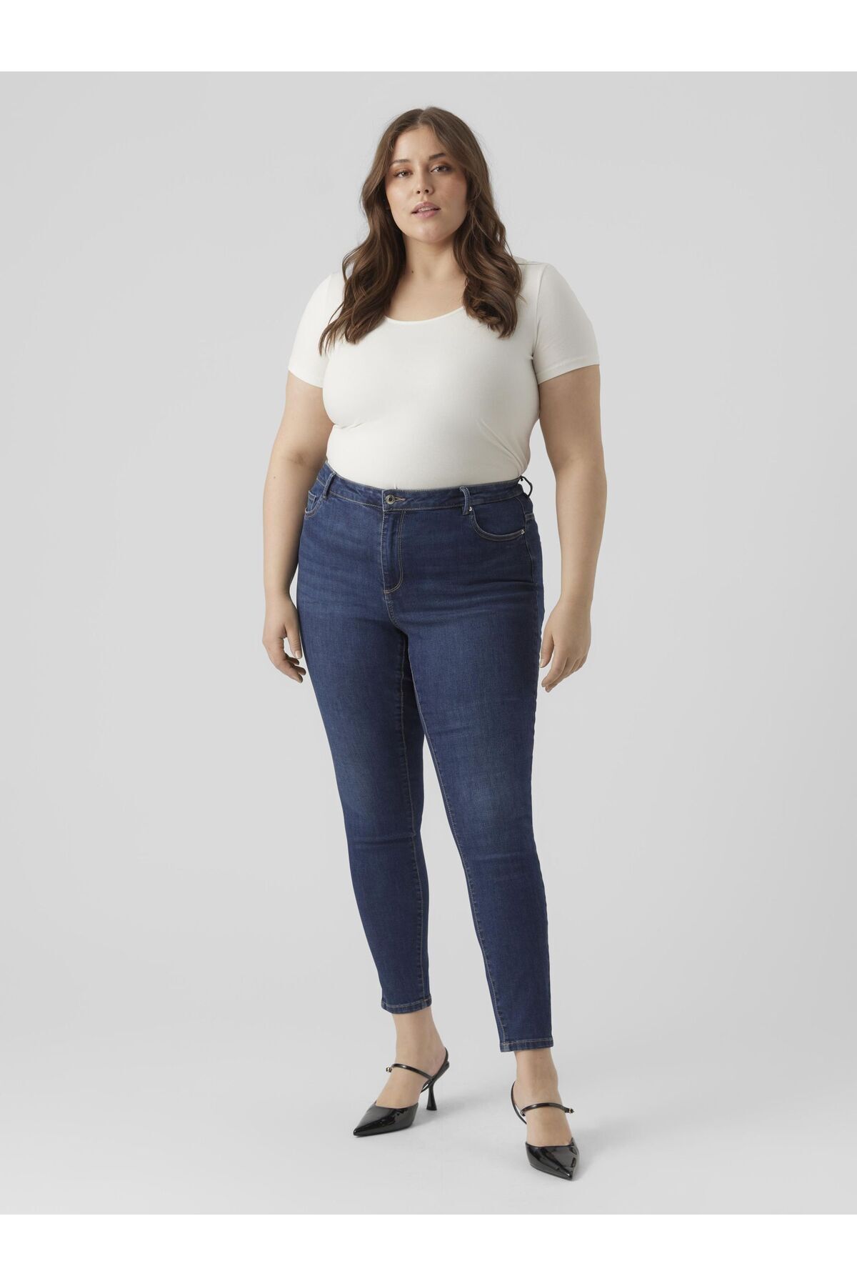 Veromoda Curve-Blugi Vmphia Hohe Taille Skinny Fit Jeans 6