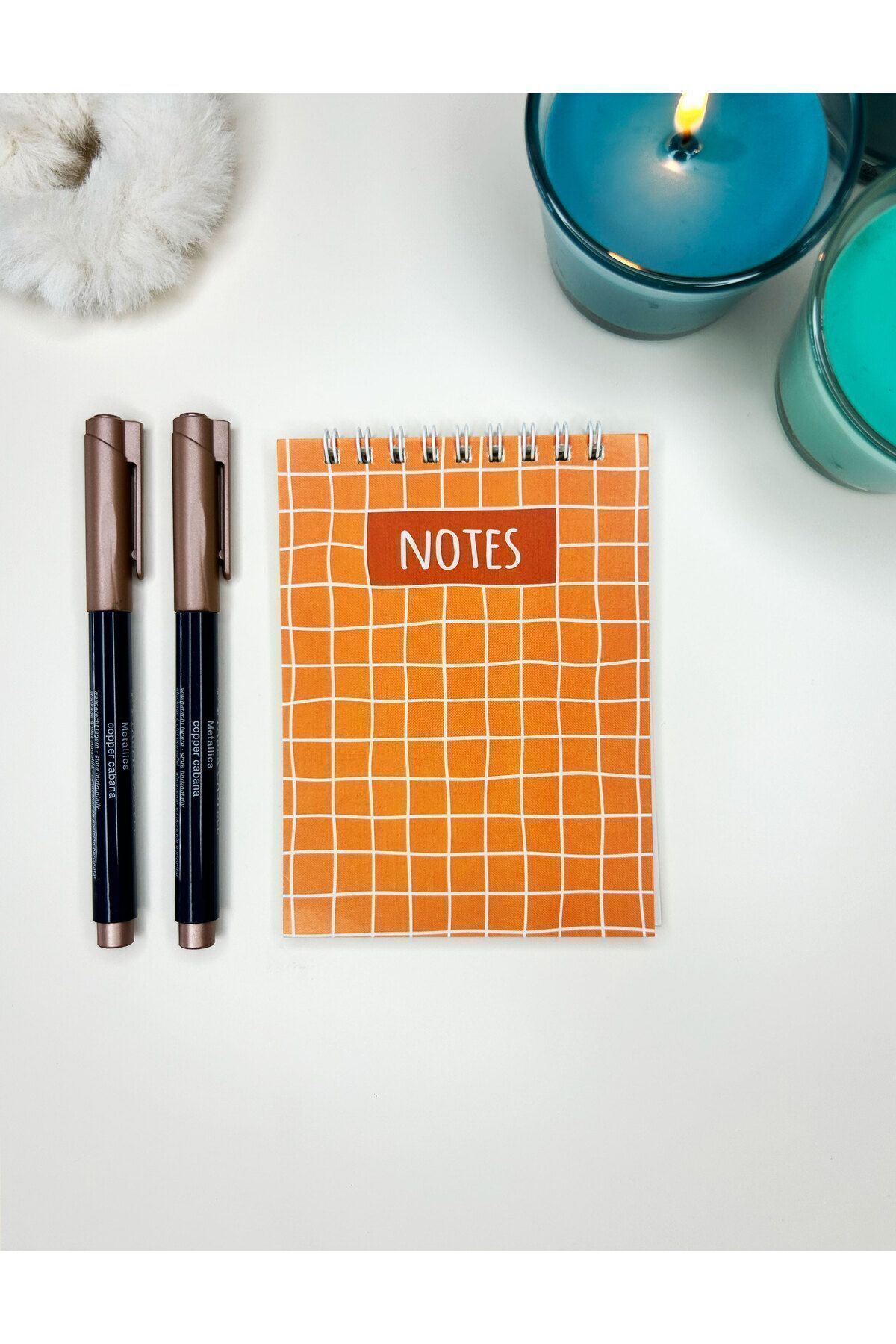 Smile Notes-6-piece 10x13,5 Cm Checked Leaf Notebook Set - Spiral Pocket 4