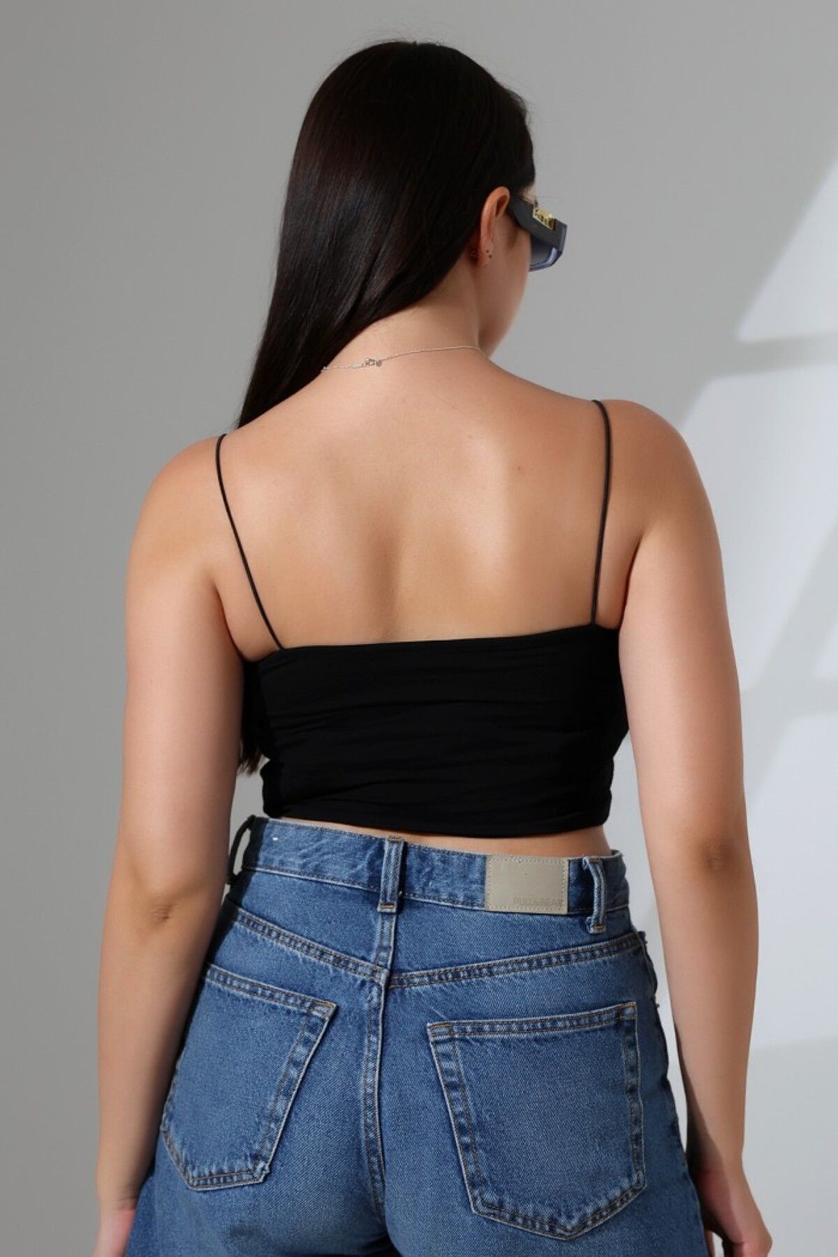 LITTLEMOON-LYC COMP - Short Crop Bustier Tank Top with Rubber String Straps 5