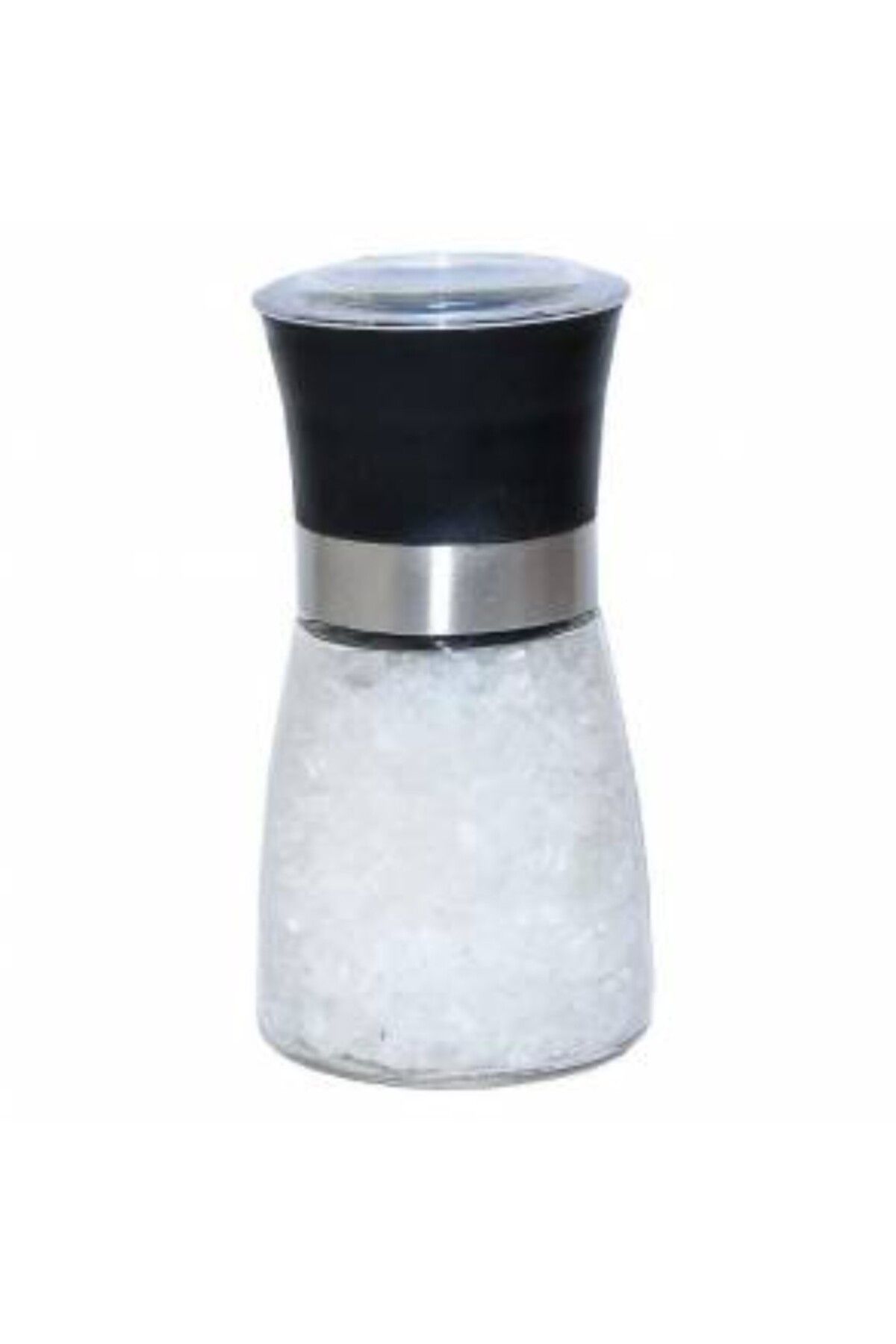 klt-Glass Ceramic Mill with Grinder Light Silver Hygienic Hopper Black Pepper Salt Grinder Special Design 1 Piece 2