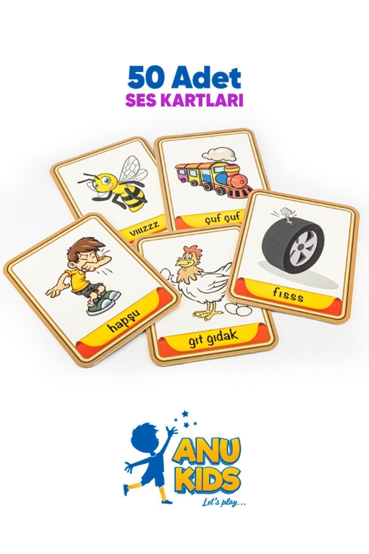 anu kids let's play Dil Konuşma ve Ses Kartları Konuşma Geliştirici Zeka Kartları Resimli,Ses ve Taklit Kartları fotoğrafı 3 (önizleme)