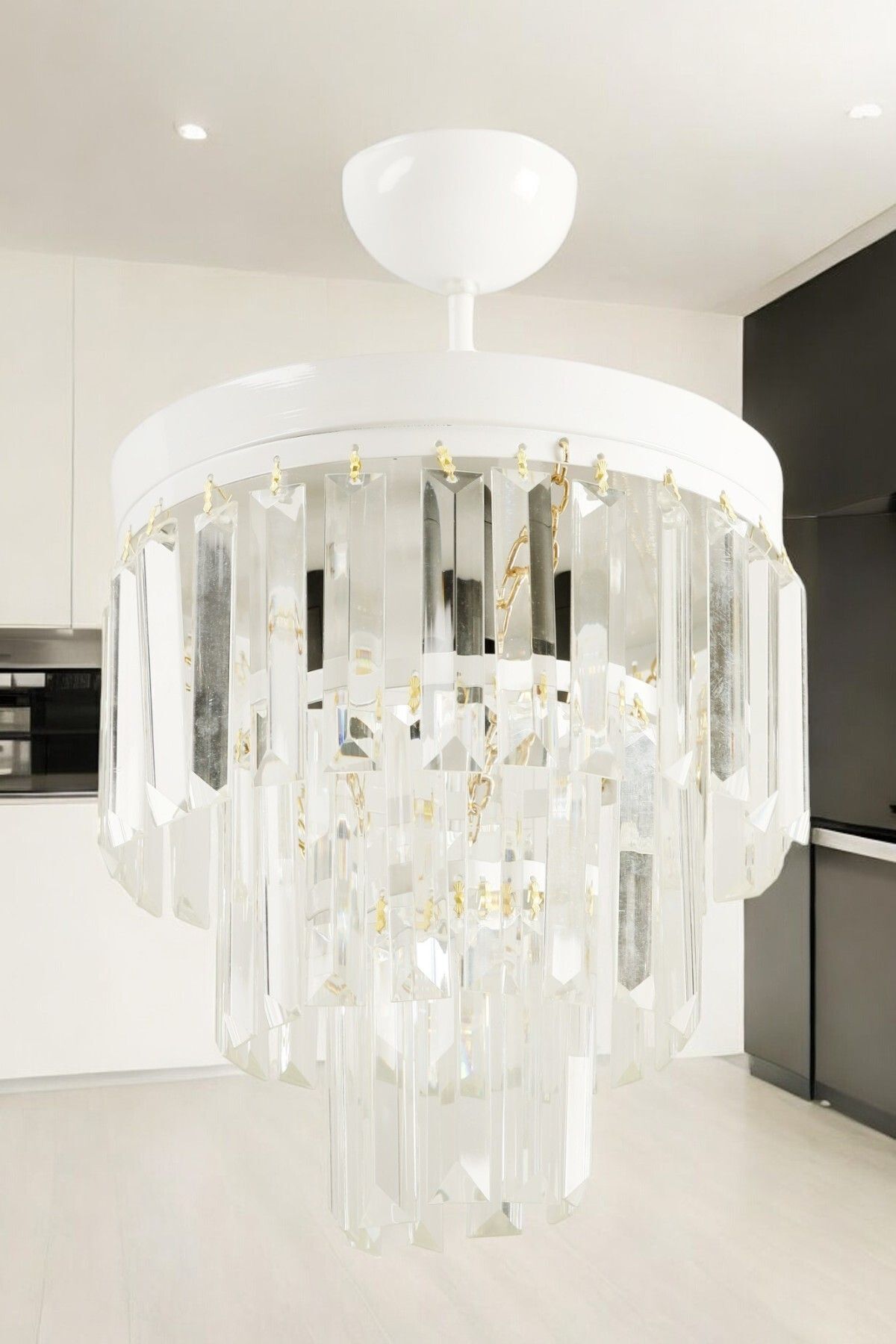 Modern Plafonyer Chandelier with Luxury White Crystal Gemstone. Living Room/Kitchen/Entrance/Living Room/Store/ShowRoom