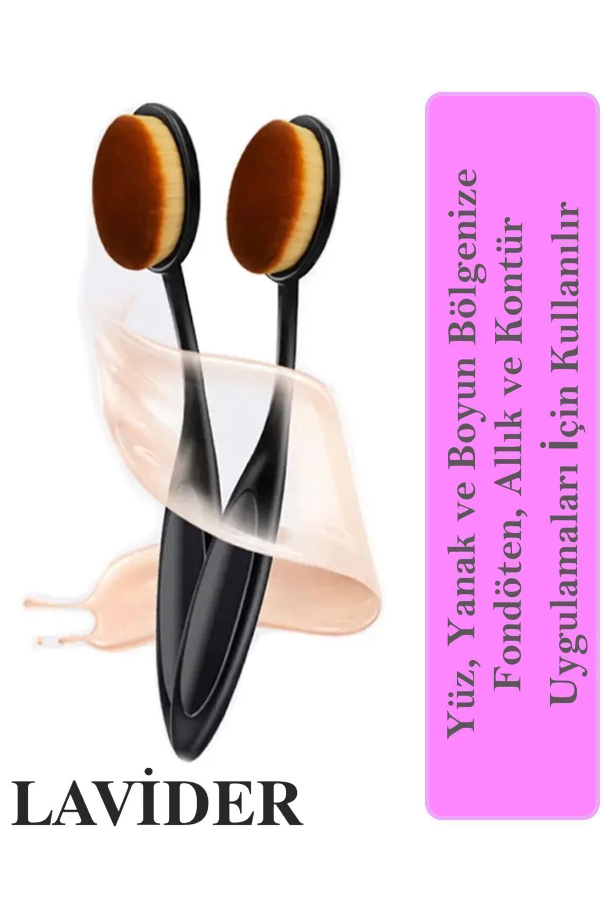 Lavider Sıvı Fondöten Allık Kontür Fırçası 1 Adet