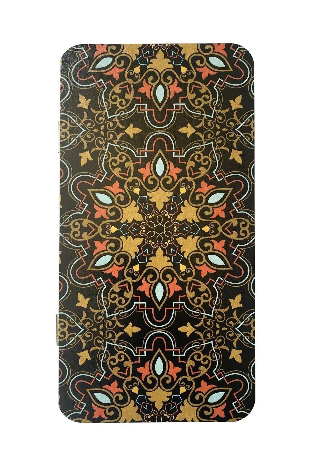 simagift-Mini Size Vector Patterned Wooden Backgammon Set 3