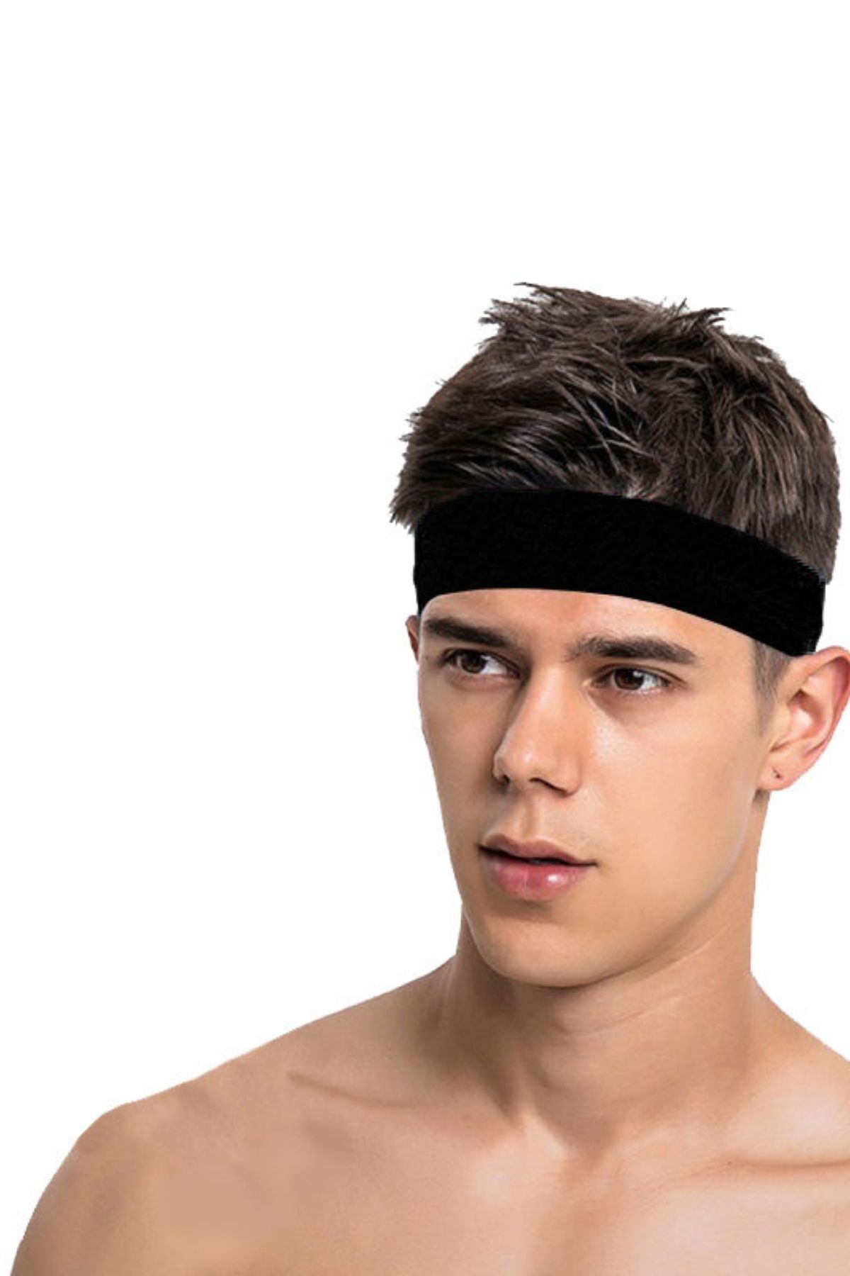 Salvia Dione Erkek Spor Saç Bandı Sporcu Kafa Bandı Headband Tenis Gym Ter Bantı Spor Fitness Saç Bantları Siyah