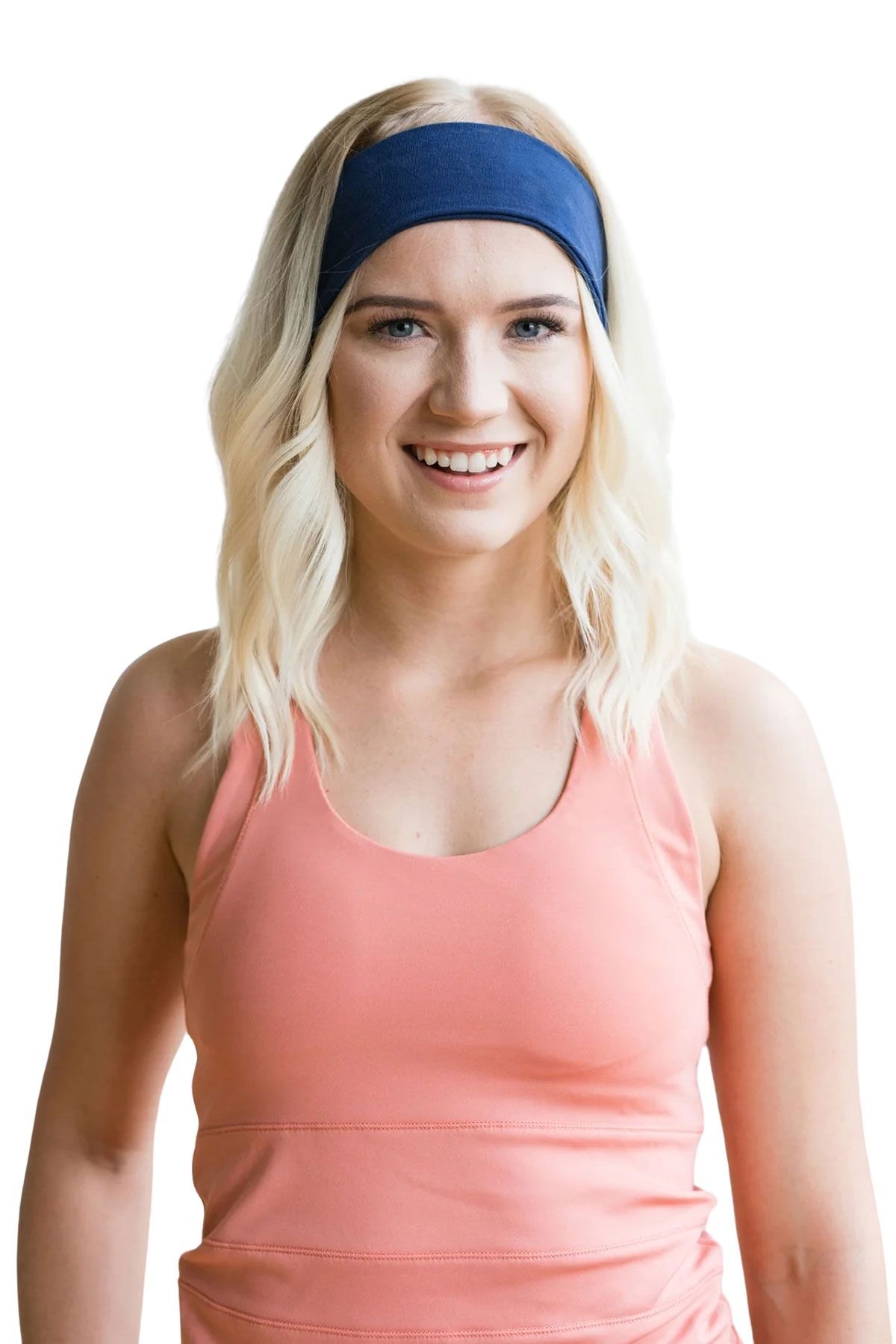 Headband Sports Women Men Cotton Lycra Fitness Tennis Makeup Yoga Pilates Headband Petroleum Blue
