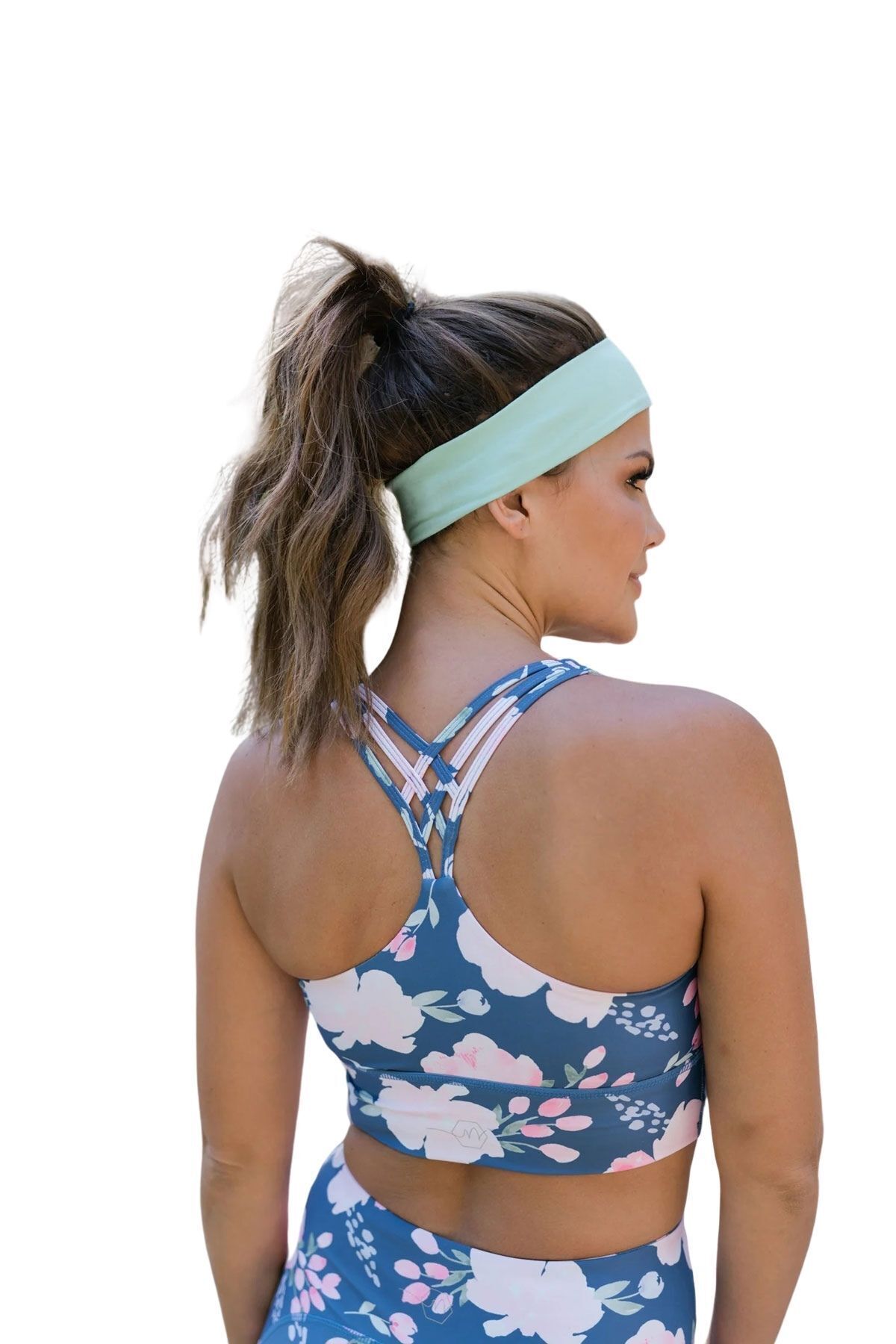 Headband Sports Women Men Cotton Lycra Fitness Tennis Makeup Yoga Pilates Headband Mint Green