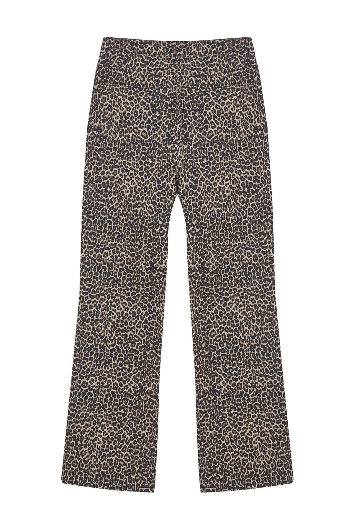 Trendyol Collection-Hnědé široké džíny s vysokým pasem a leopardím potiskem - Twoss24Je00286 7