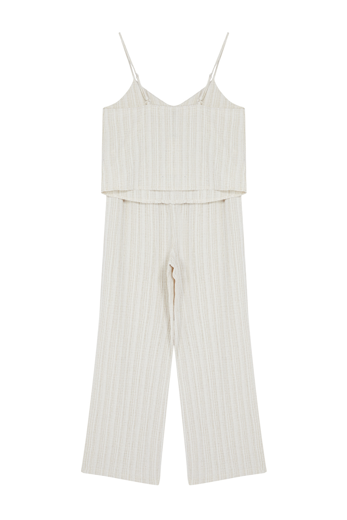 Trendyolmilla  Ekru Bağlama Detaylı İp Askılı Dokuma Pijama Takımı THMSS24PT00402 - Görsel 7