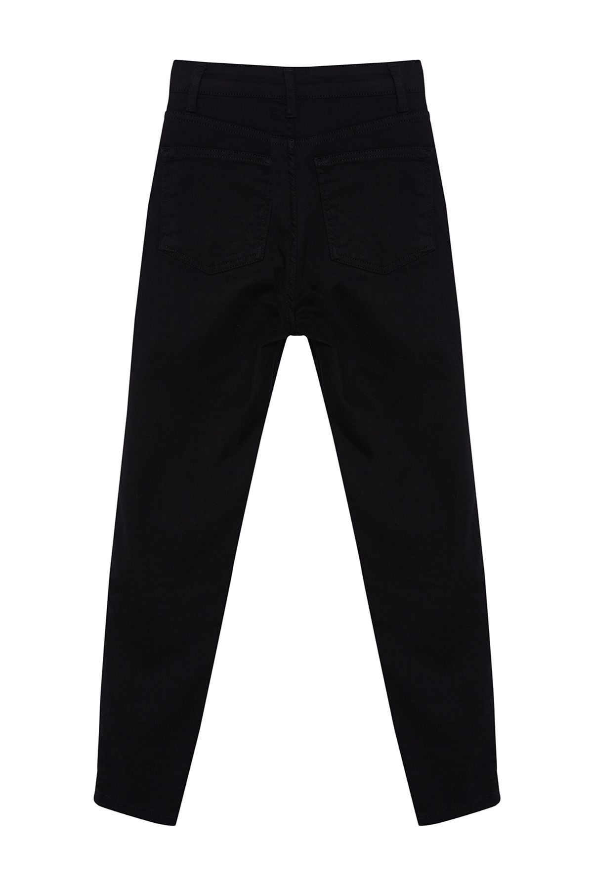 Trendyol Collection-Nieblaknące czarne obcisłe spodnie z wysokim stanem TWOSS19LR0279 20