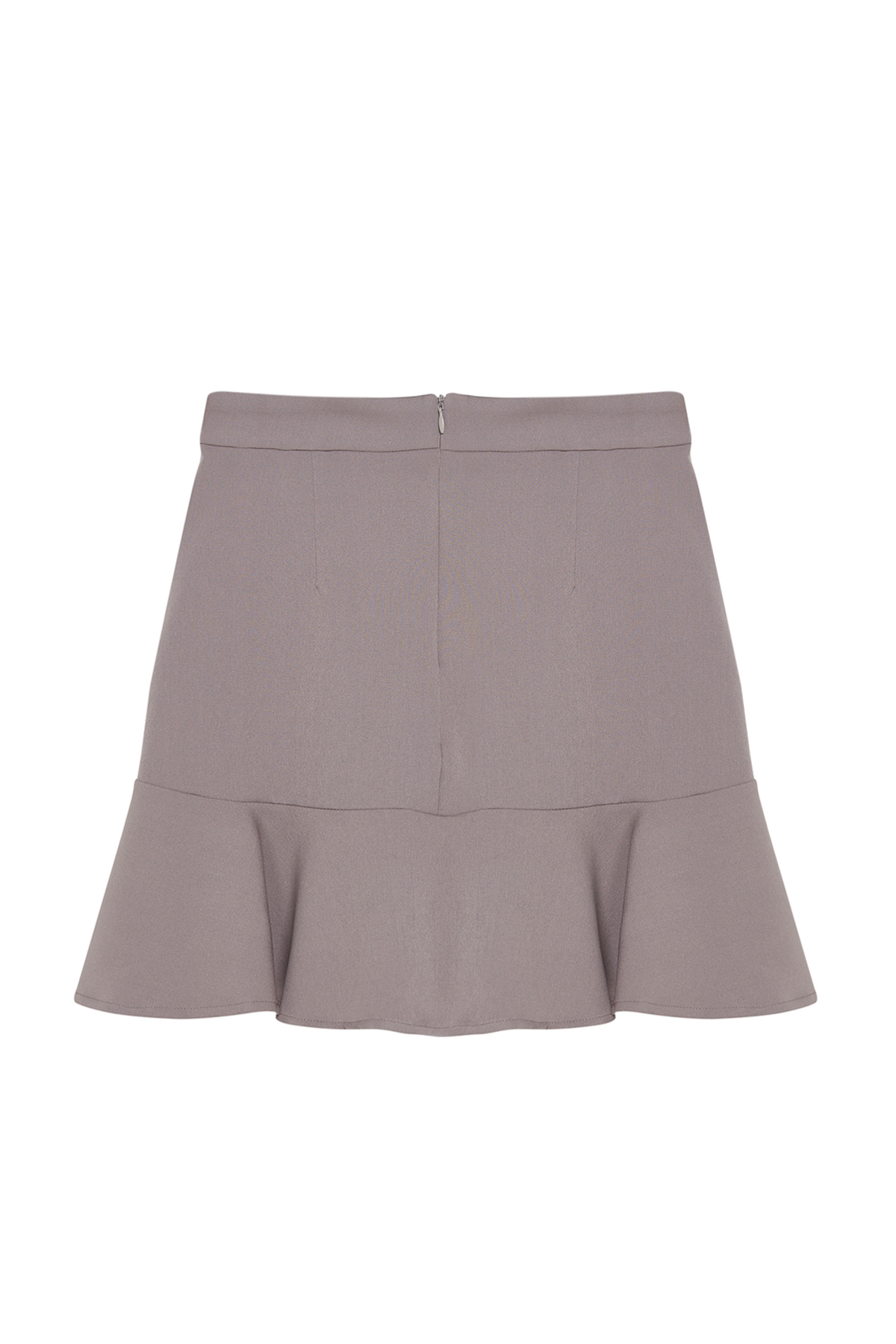 Trendyolmilla  Gri Etek Ucu Volanlı Mini Dokuma Etek TWOAW20ET0617 - Görsel 7