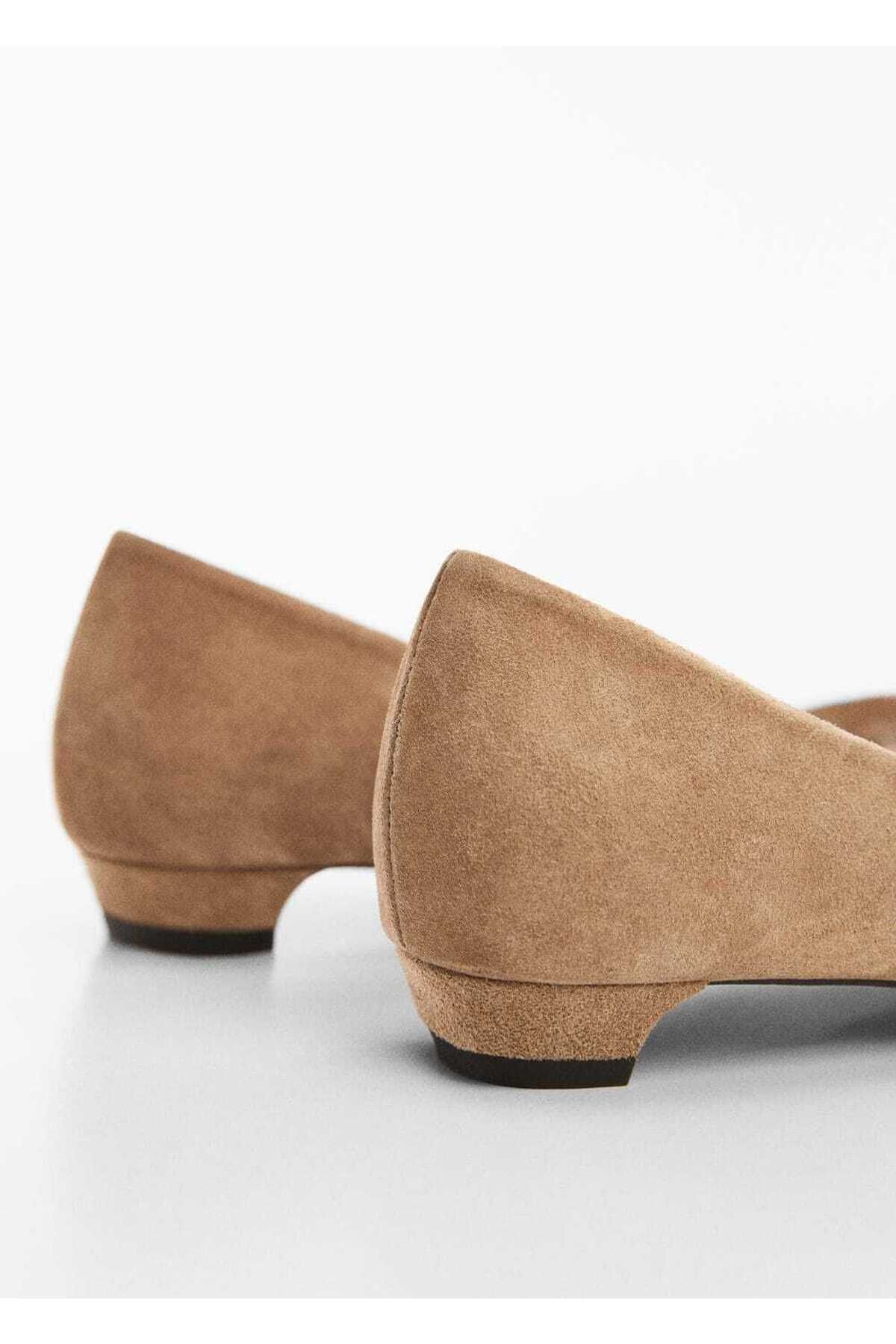 MANGO Woman-Pointed Toe Leather Shoes 7