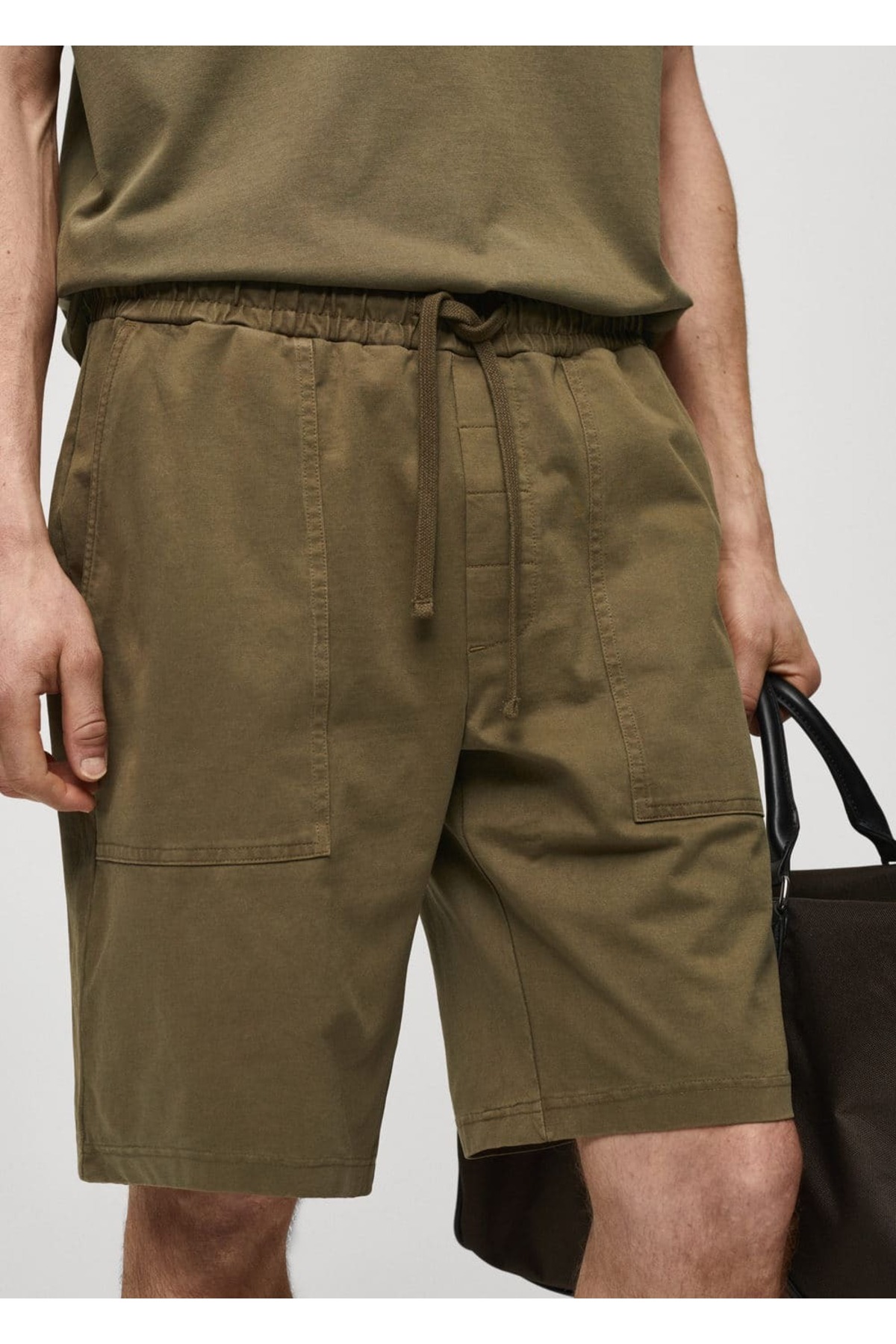 شلوار مردانه خاکی منگوMANGO Man | 67057701 اورجینال - تصویر 8