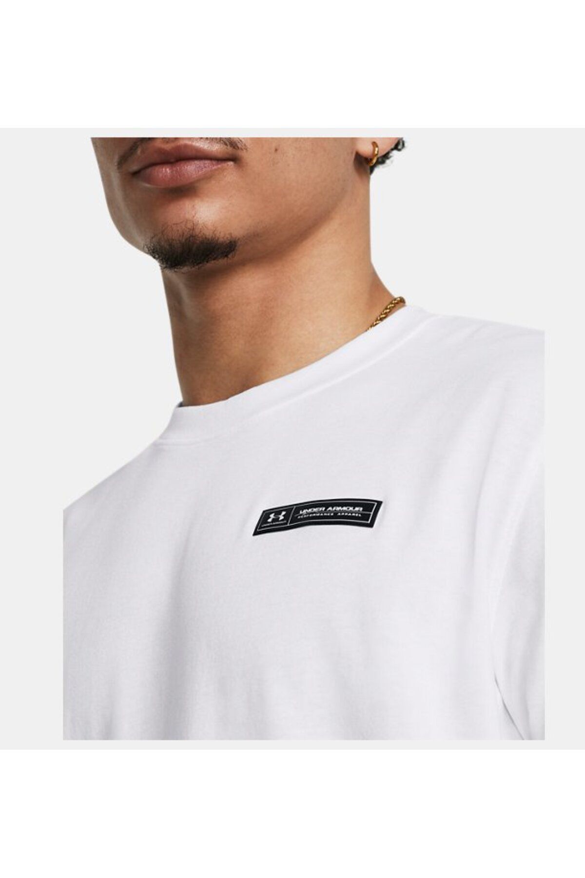 تی شرت ورزشی سفید مردانه آستین کوتاه برچسب زرهی 1382831 101 Under Armour