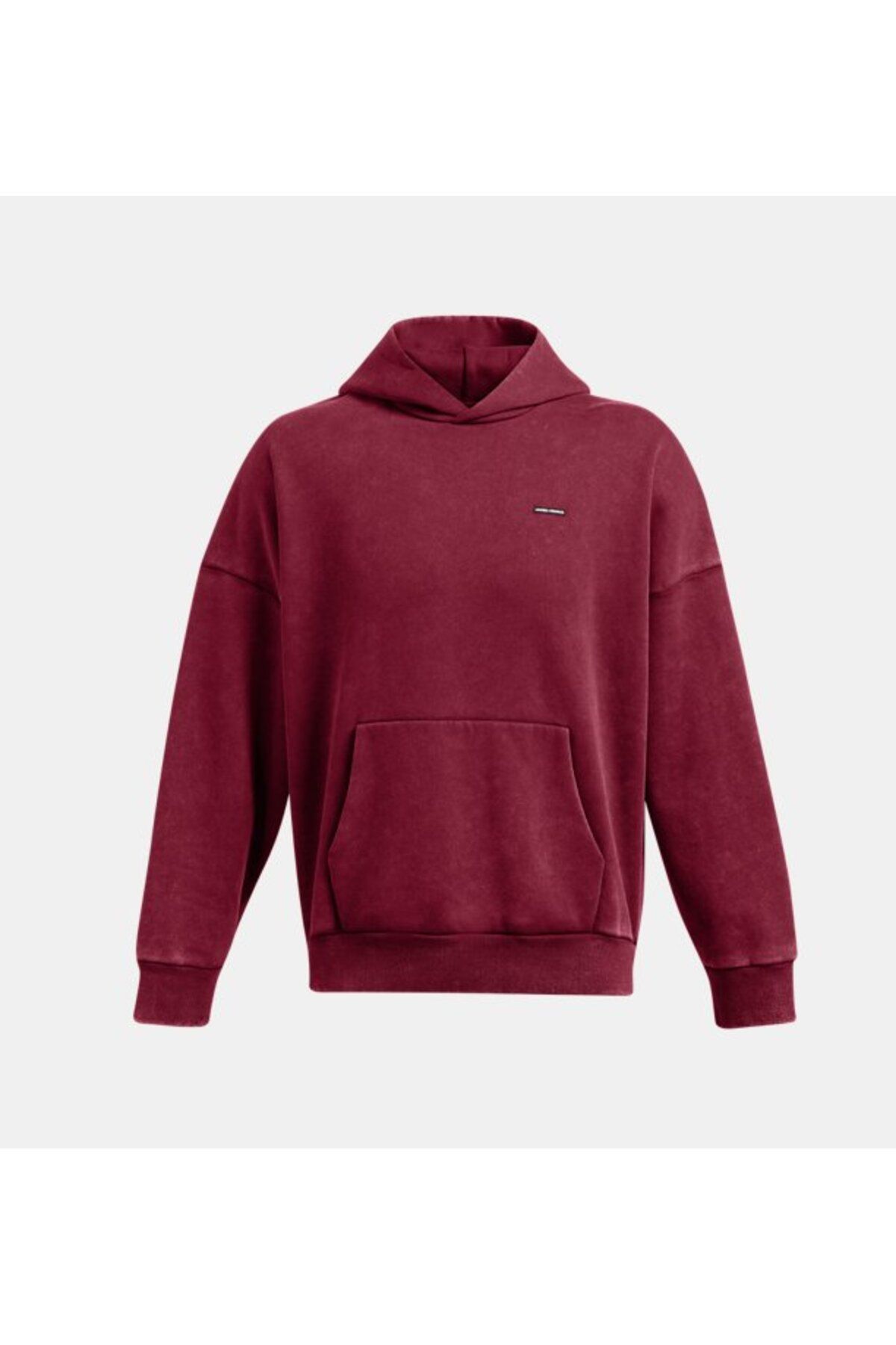 سویشرت ورزشی قرمز مردانه نماد UA آیکون سنگین وزن شستشوی بزرگ 625 Under Armour