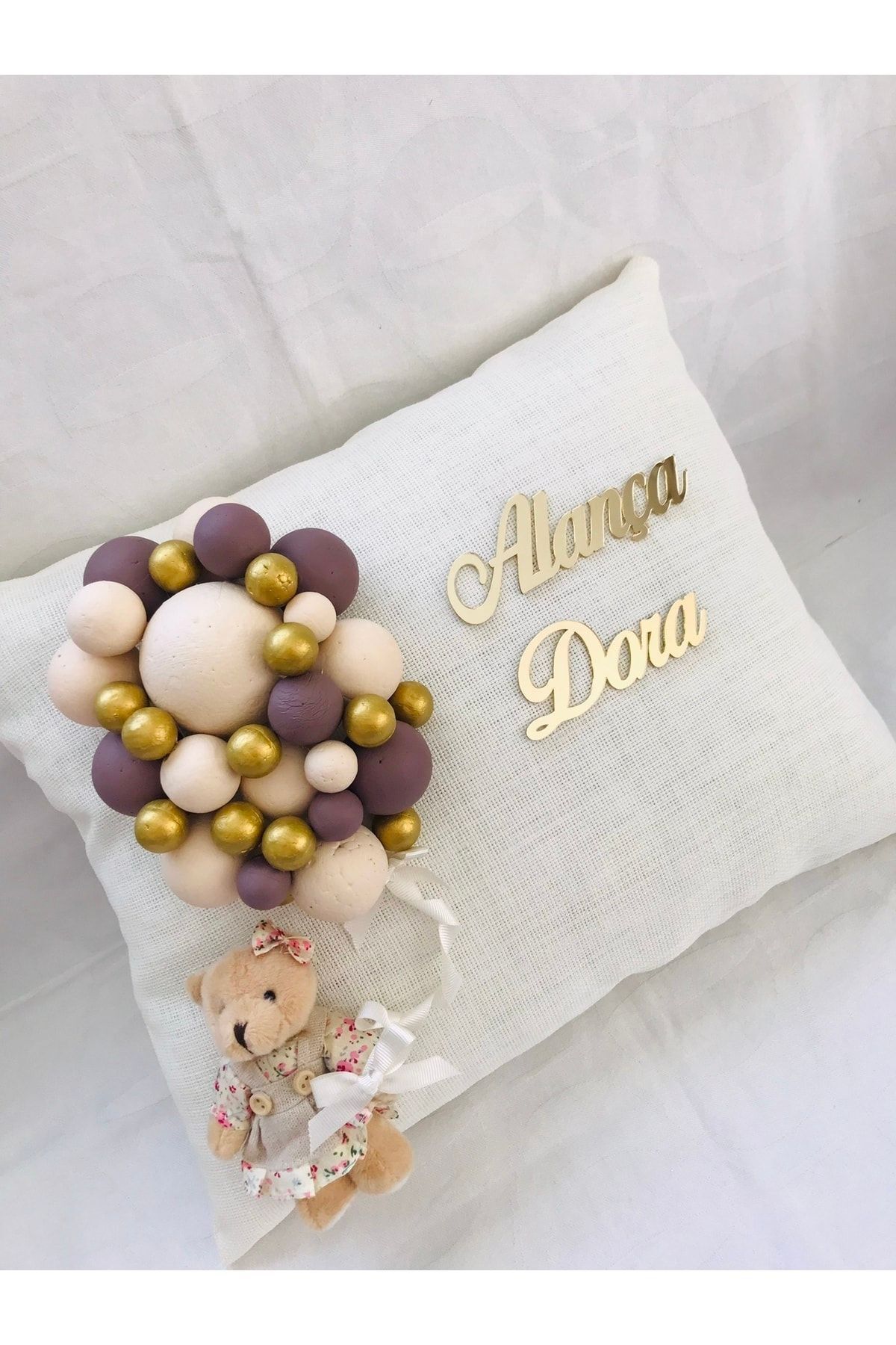 Roseart Kişiye Özel Bebek Altın Yastığı Hastane Odası Kırlenti fotoğrafı 2 (önizleme)