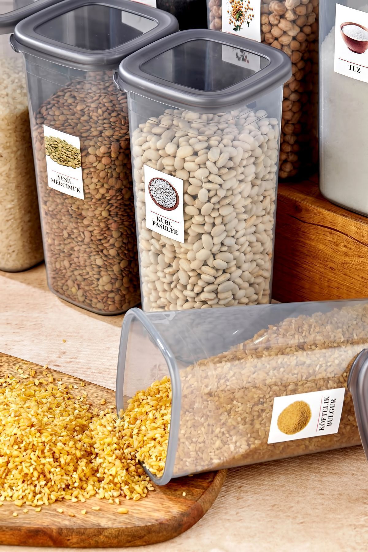 FBZhome-1700 ml Mega Size 12-Piece Food Storage Set - Jar with Label and Vacuum Lid 5