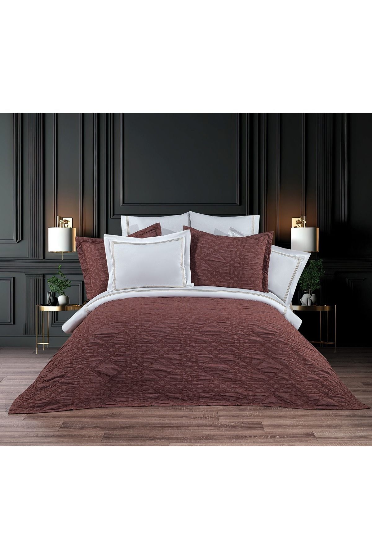 Athena-kiremit Çift Kişilik Pike Yatak Örtüsü Takımı